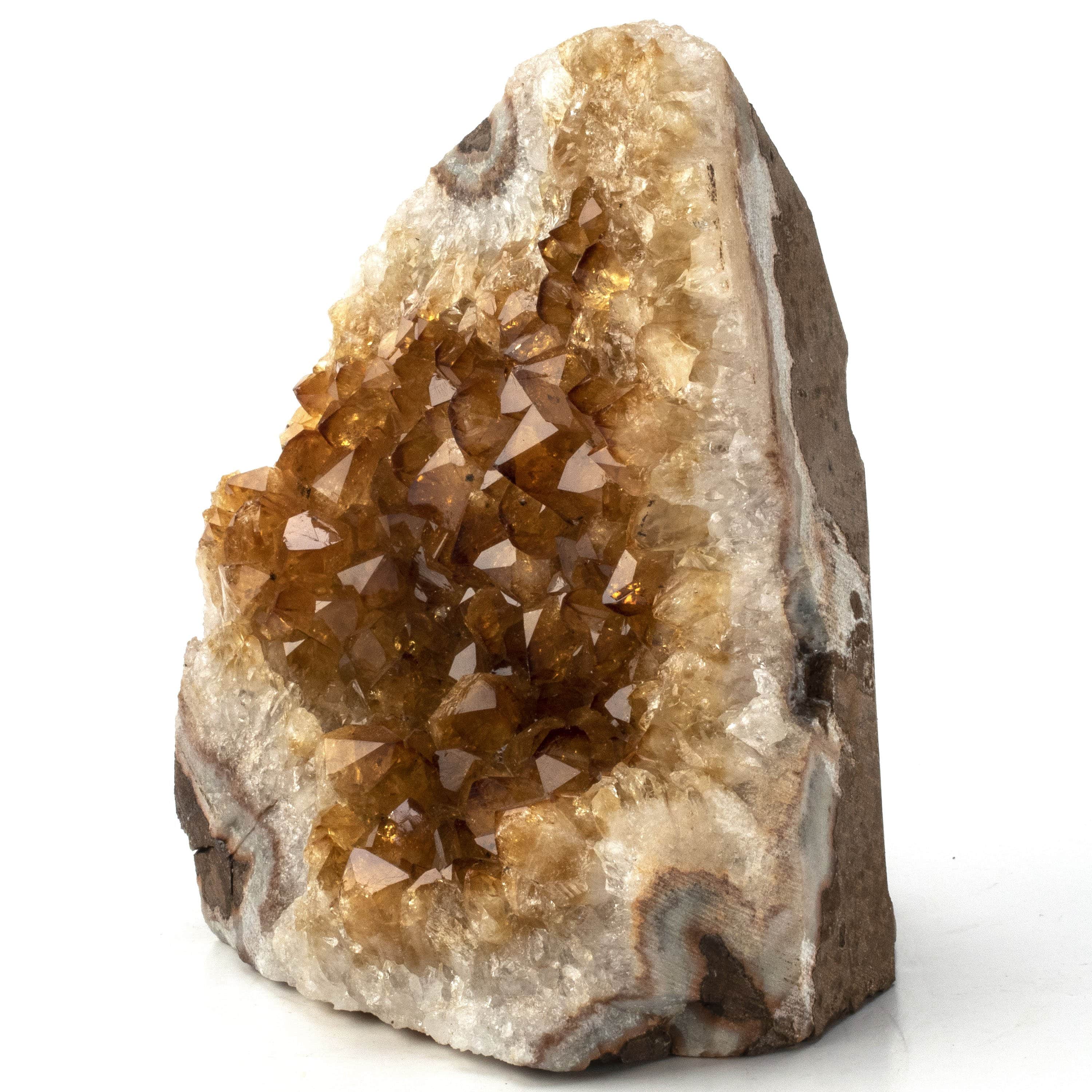 Kalifano Citrine Large Druzy Brazilian Citrine Geode on Cut Base BCG480