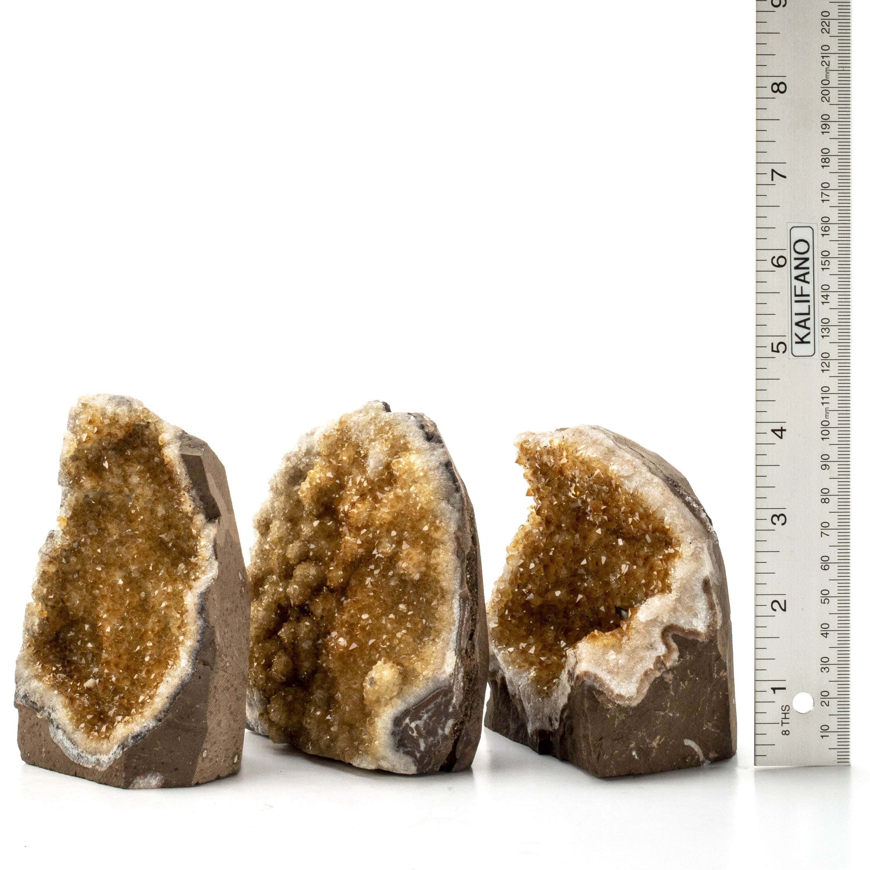 Kalifano Citrine Medium Druzy Brazilian Citrine Geode on Cut Base BCG360