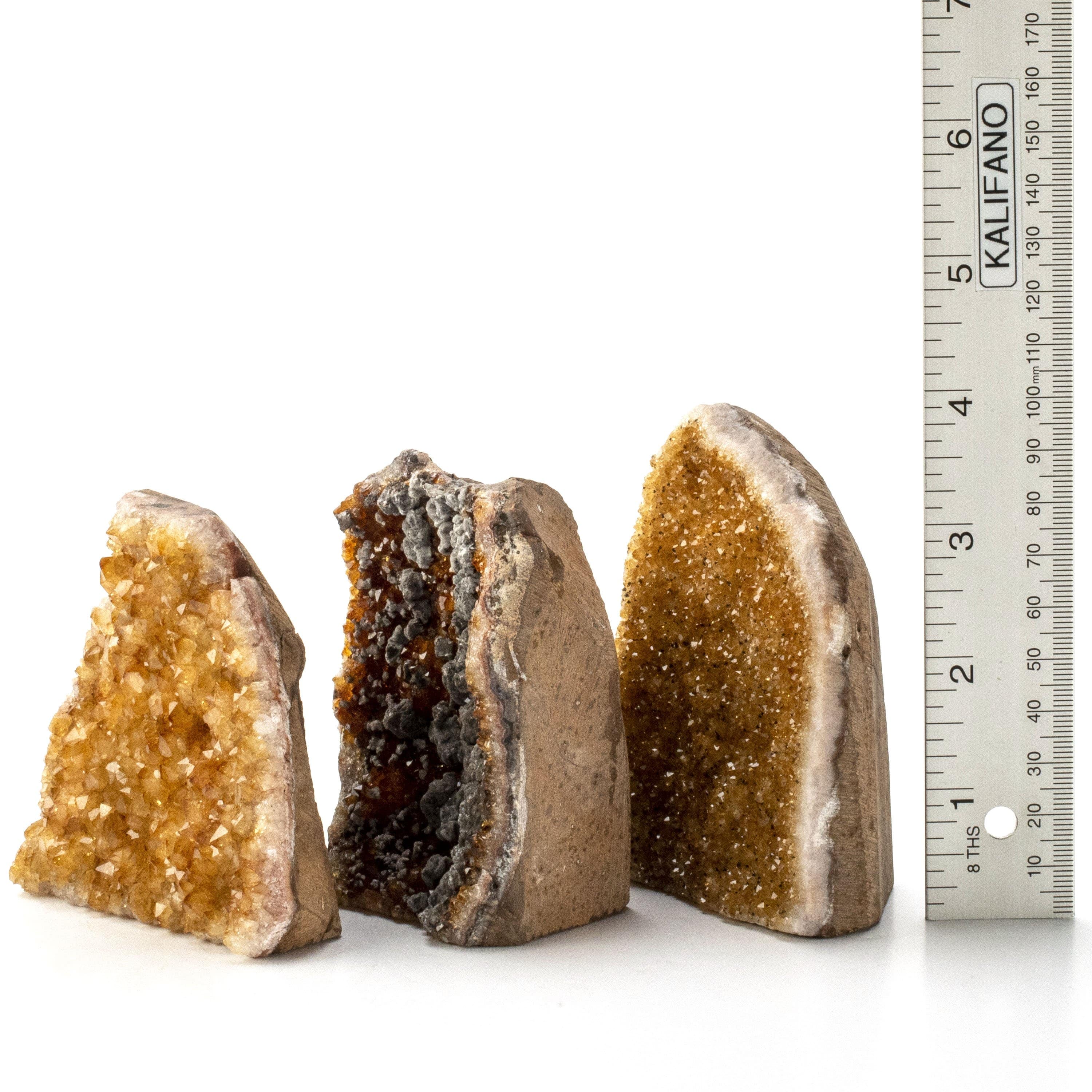Kalifano Citrine Small Druzy Brazilian Citrine Geode on Cut Base BCG240