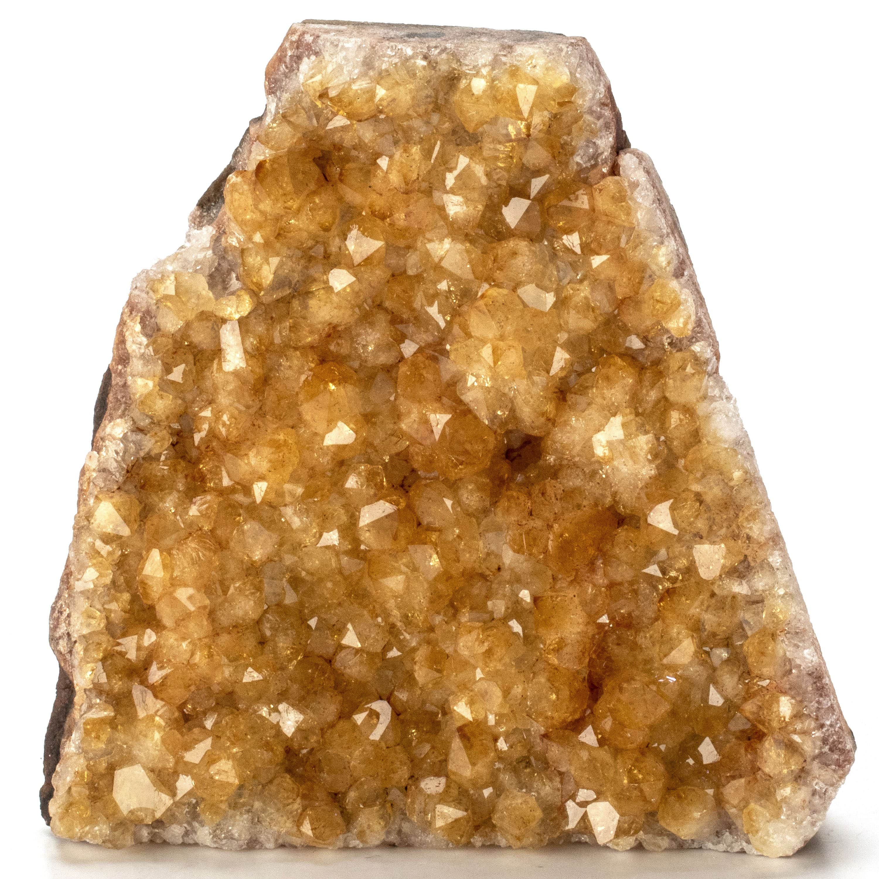 Kalifano Citrine Small Druzy Brazilian Citrine Geode on Cut Base BCG240
