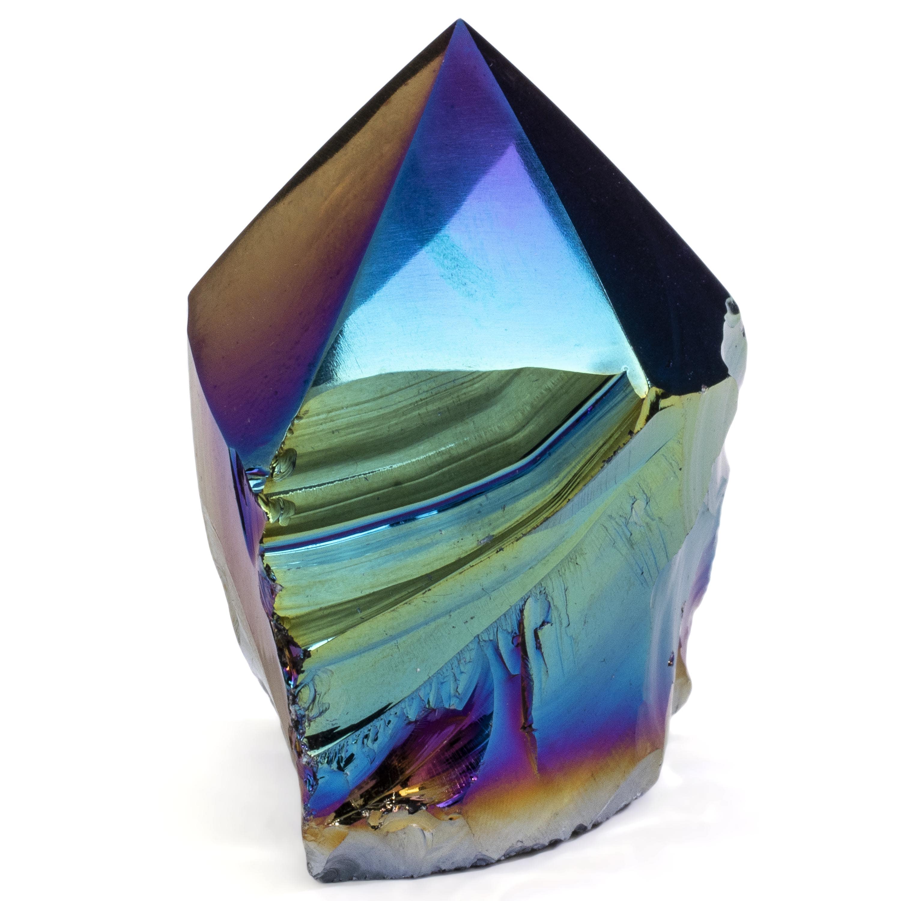 KALIFANO Citrine Titanium Obsidian Point - 100 g ABP120-OB