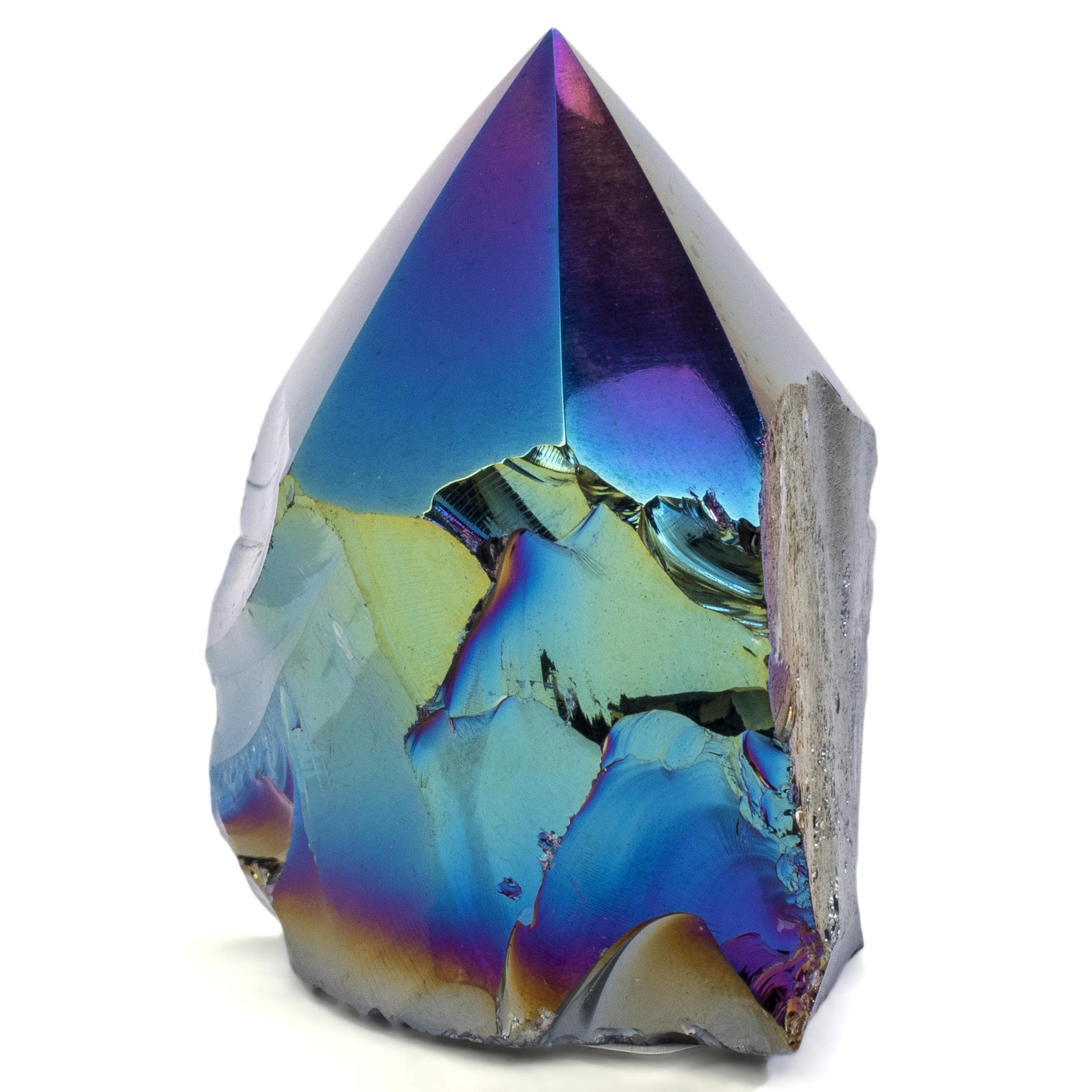 KALIFANO Citrine Titanium Obsidian Point - 100 g ABP120-OB