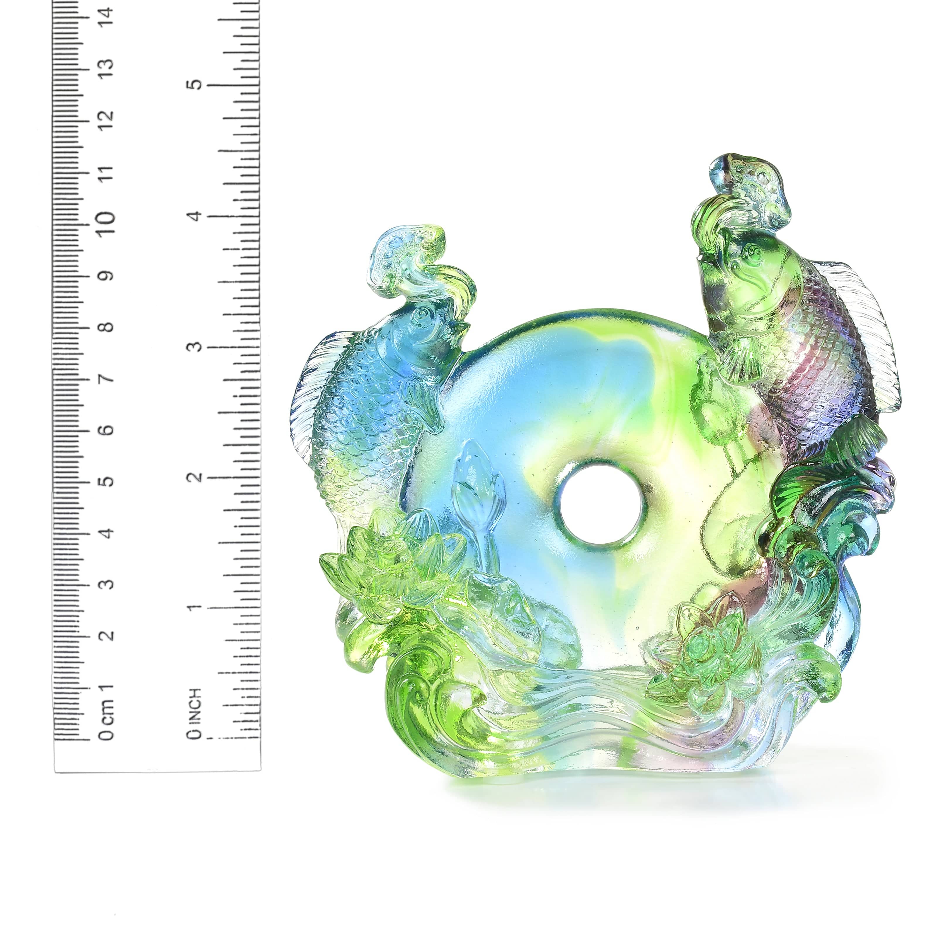 Kalifano Crystal Carving Beautiful Fish Stream of Life Crystal Carving - A Symbol of Abundance and Prosperity CR260-FIS