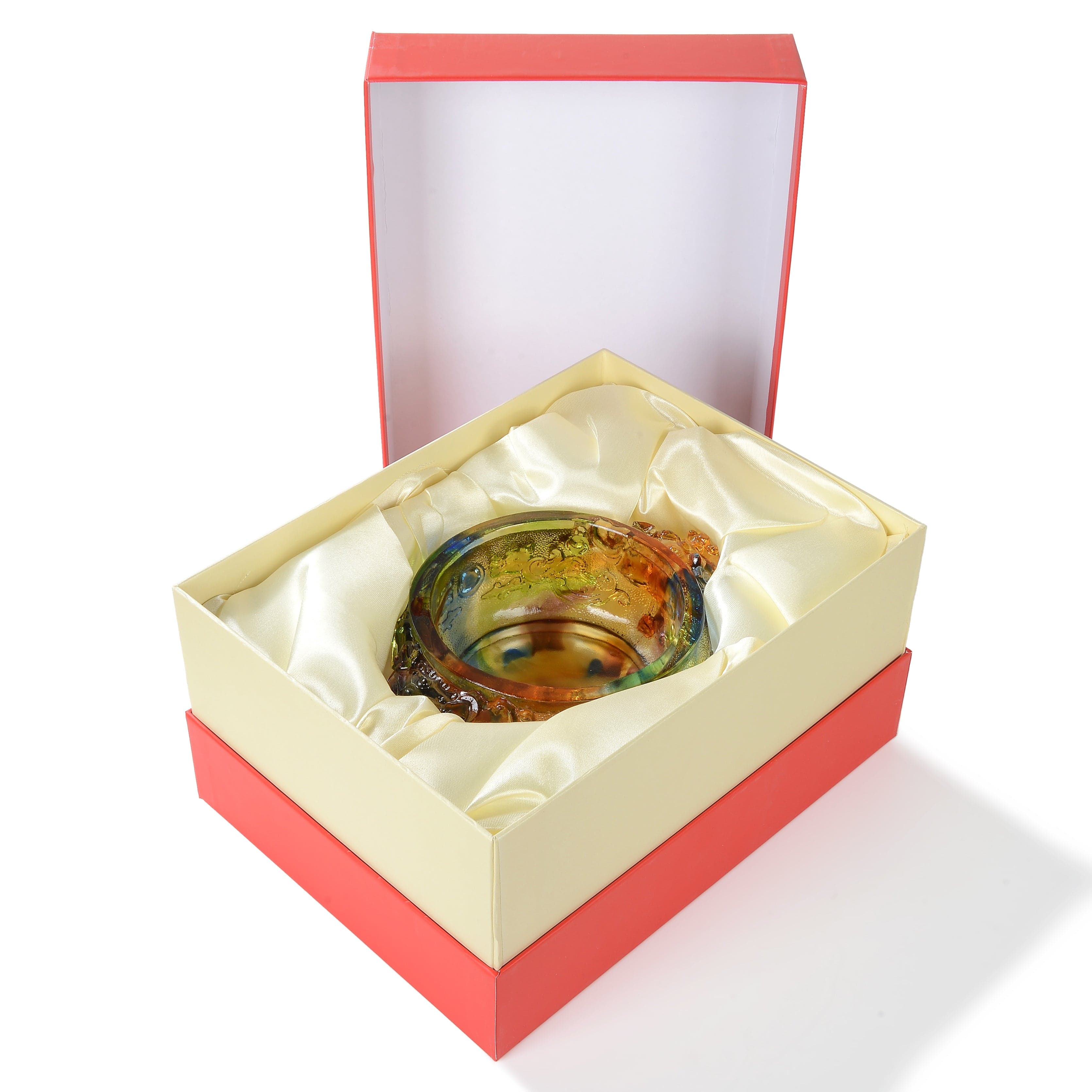 Kalifano Crystal Carving Magnificent Dragon Bowl Crystal Carving - A Symbol of Power and Good Fortune CR450-DB