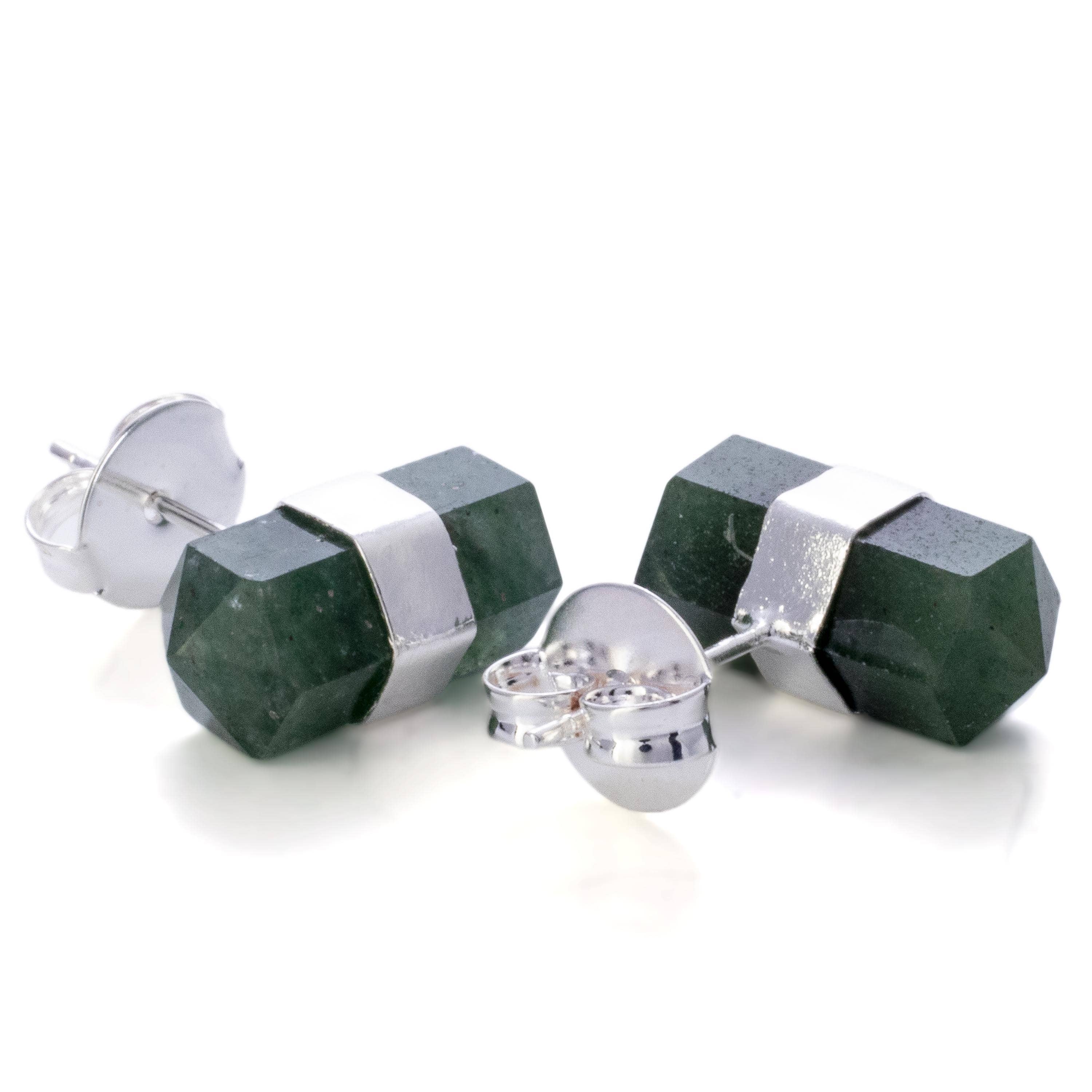Kalifano Crystal Jewelry Aventurine Stud Earrings CJE-1516-AV