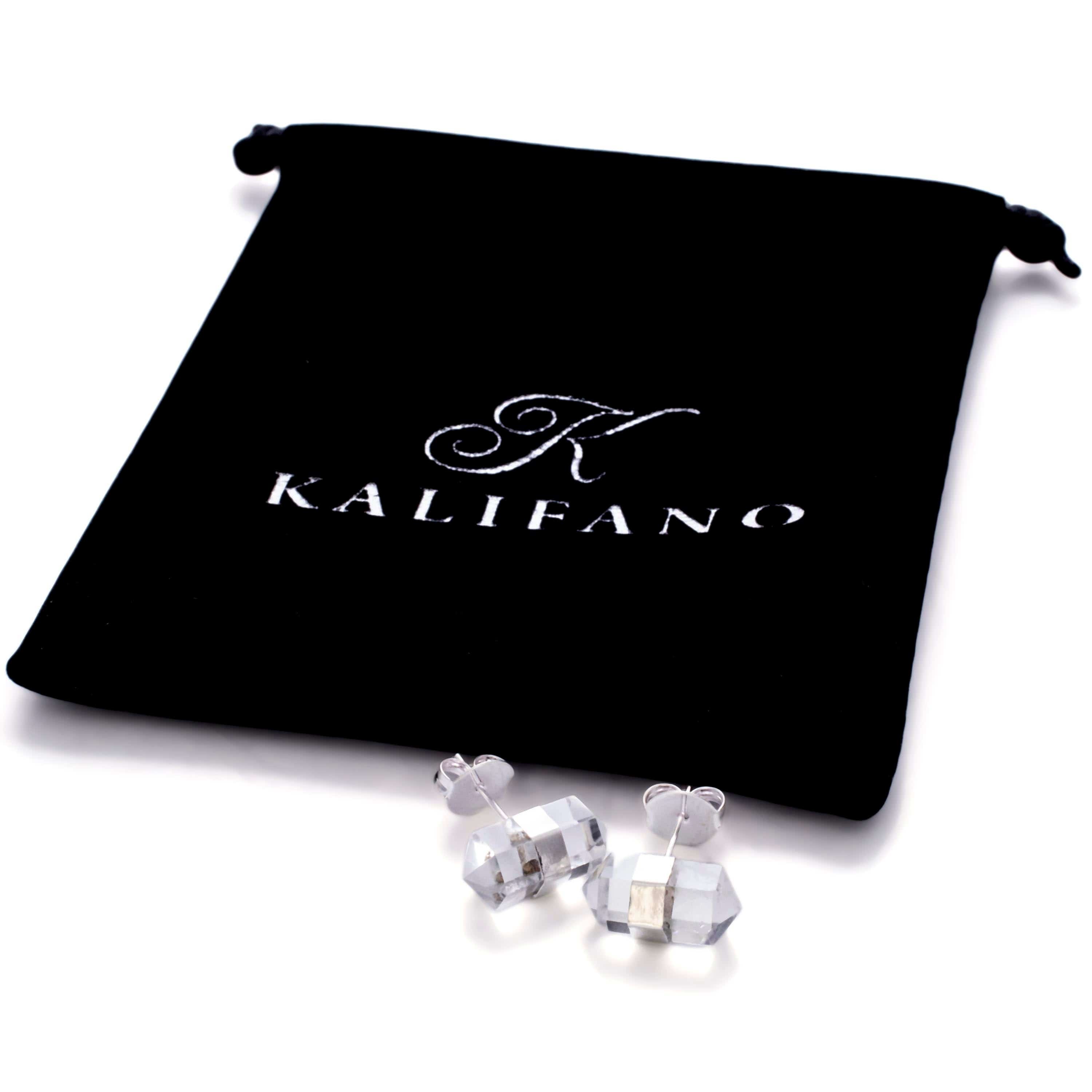 Kalifano Crystal Jewelry Clear Quartz Stud Earrings CJE-1516-QZ