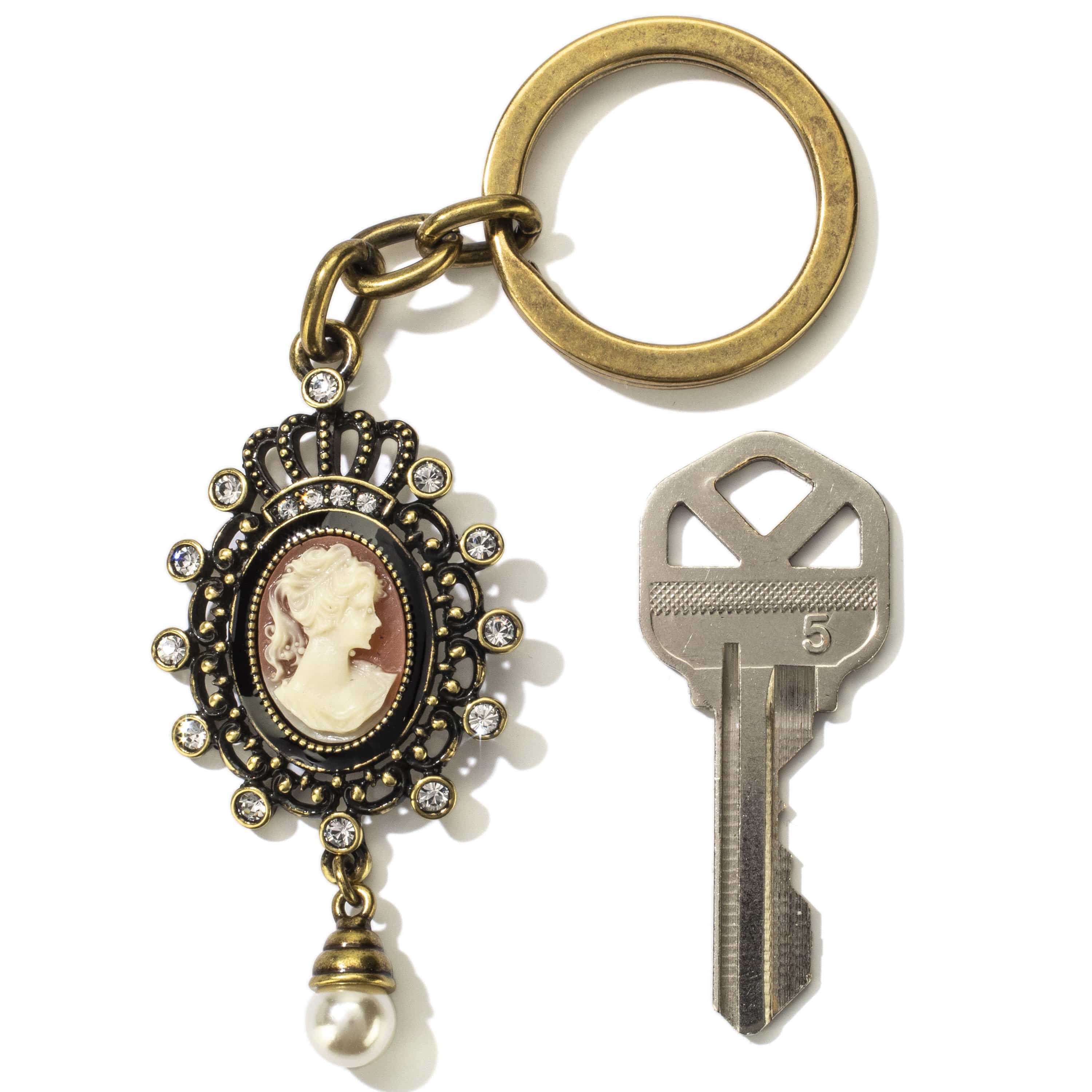 Kalifano Crystal Keychains Antique Cameo Keychain Made with Swarovski Crystals SKC-191