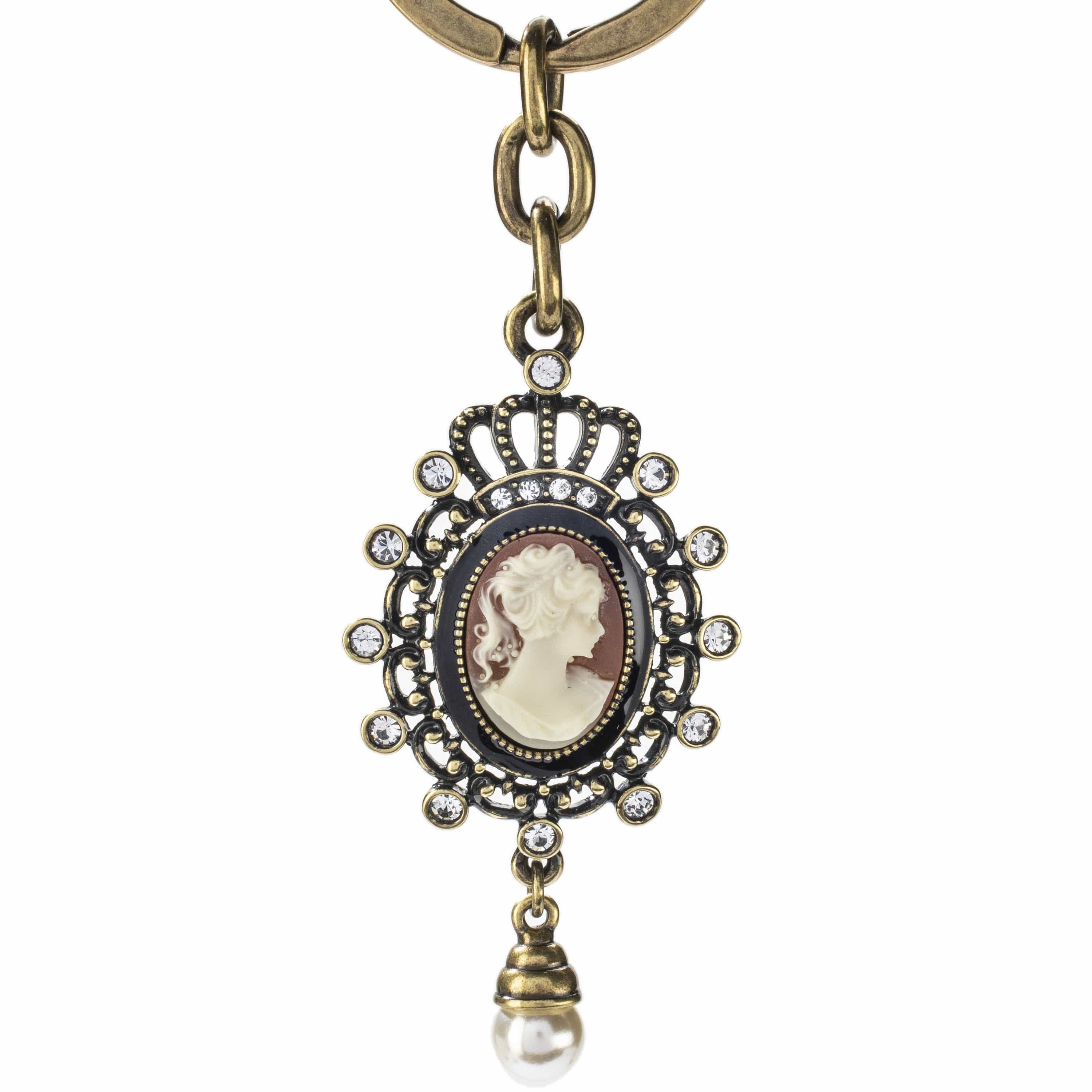 Kalifano Crystal Keychains Antique Cameo Keychain Made with Swarovski Crystals SKC-191