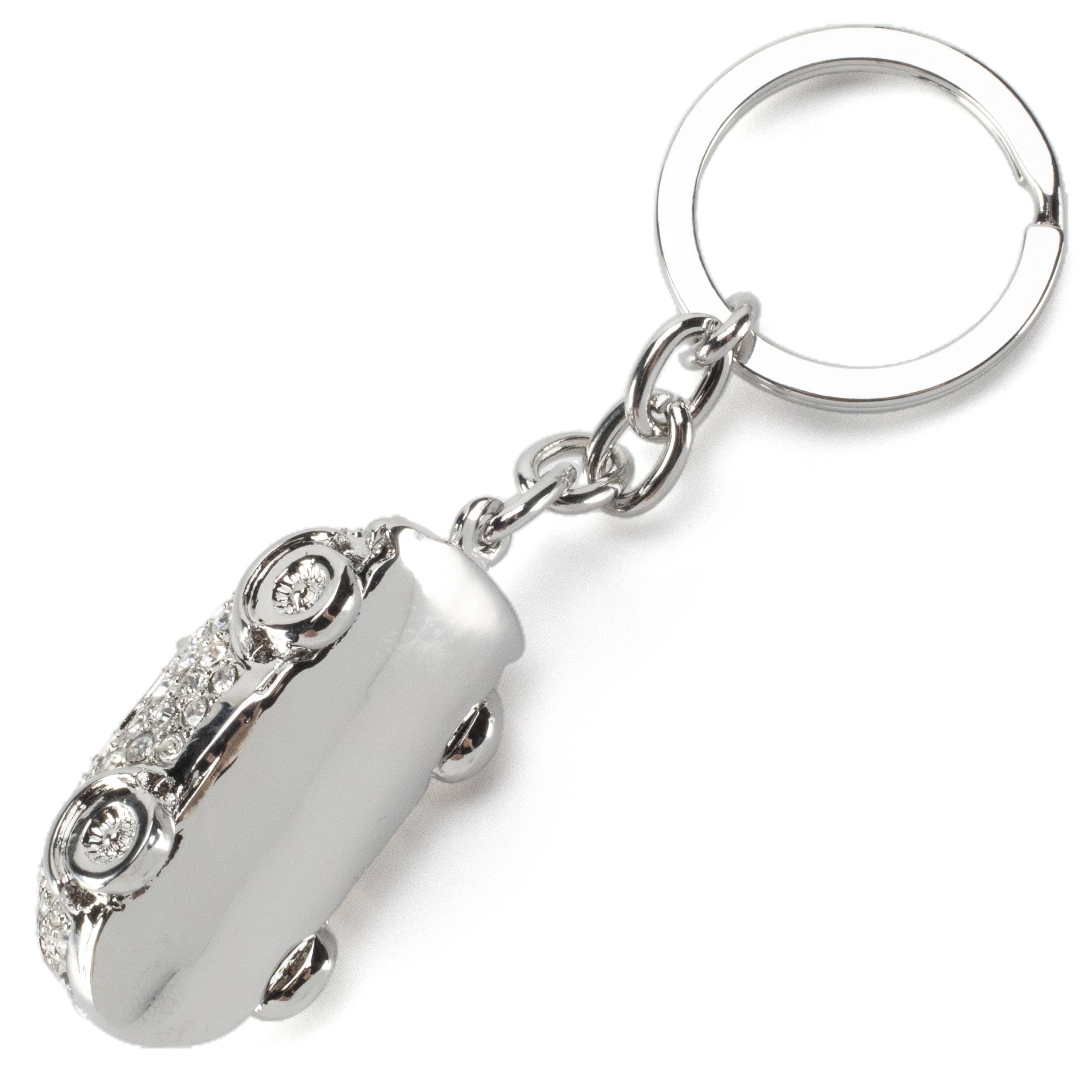 Kalifano Crystal Keychains Black Flower Car Keychain made with Swarovski Crystals SKC-042