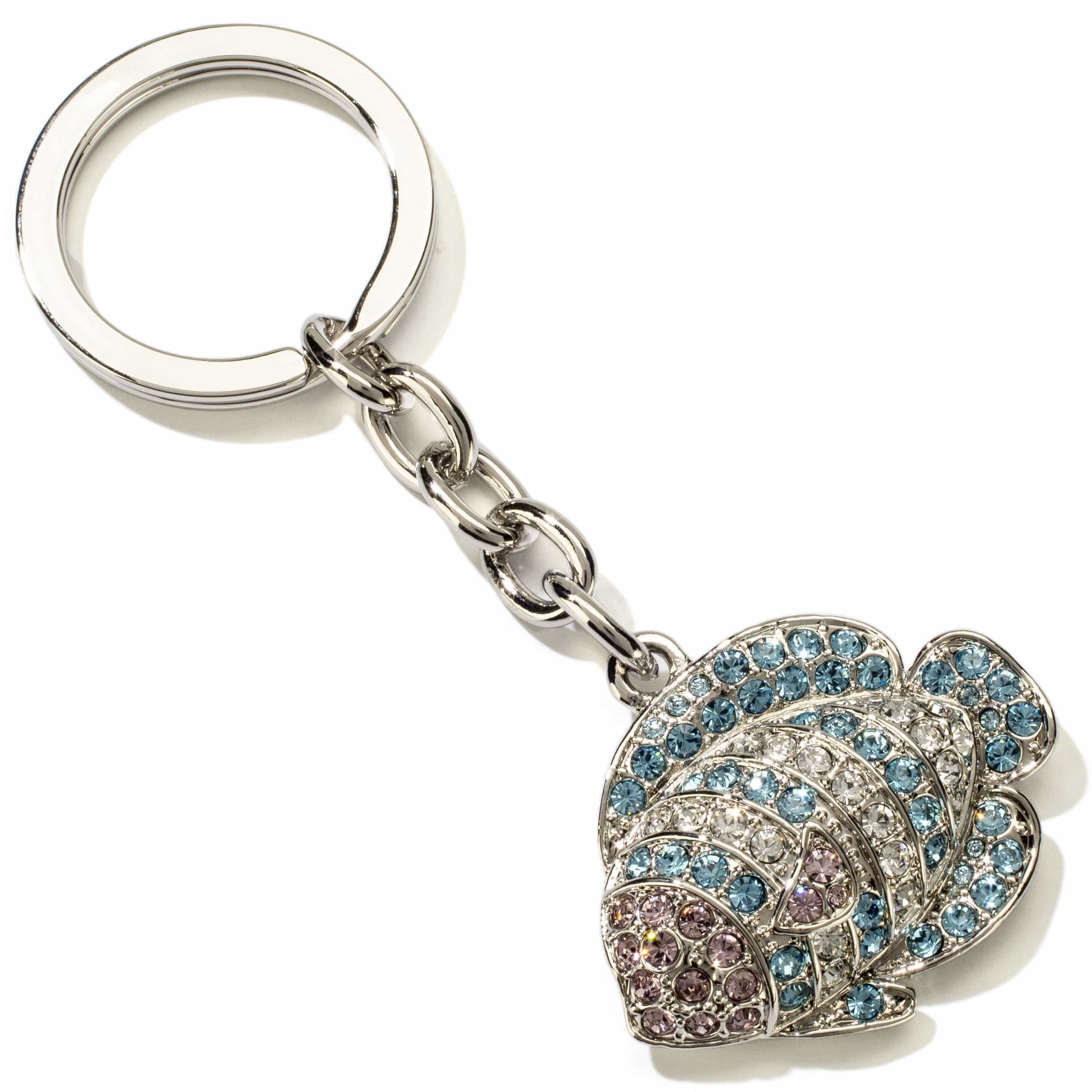 Kalifano Crystal Keychains Blue Clownfish Keychain made with Swarovski Crystals SKC-180