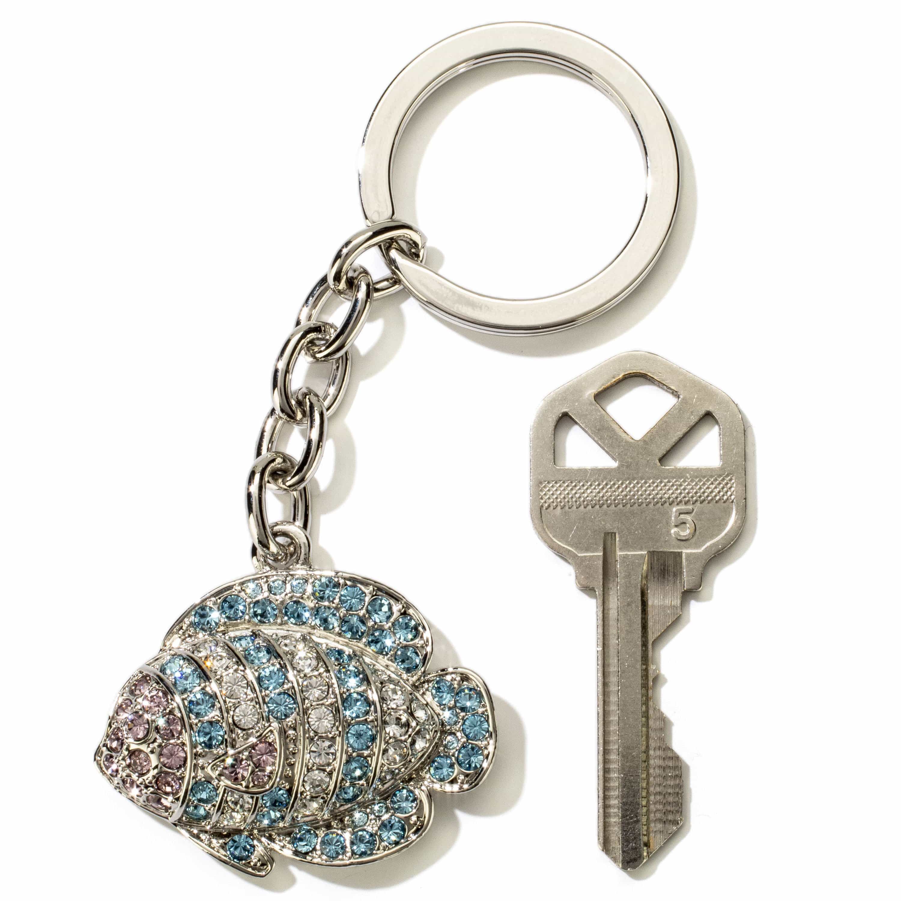 Kalifano Crystal Keychains Blue Clownfish Keychain made with Swarovski Crystals SKC-180