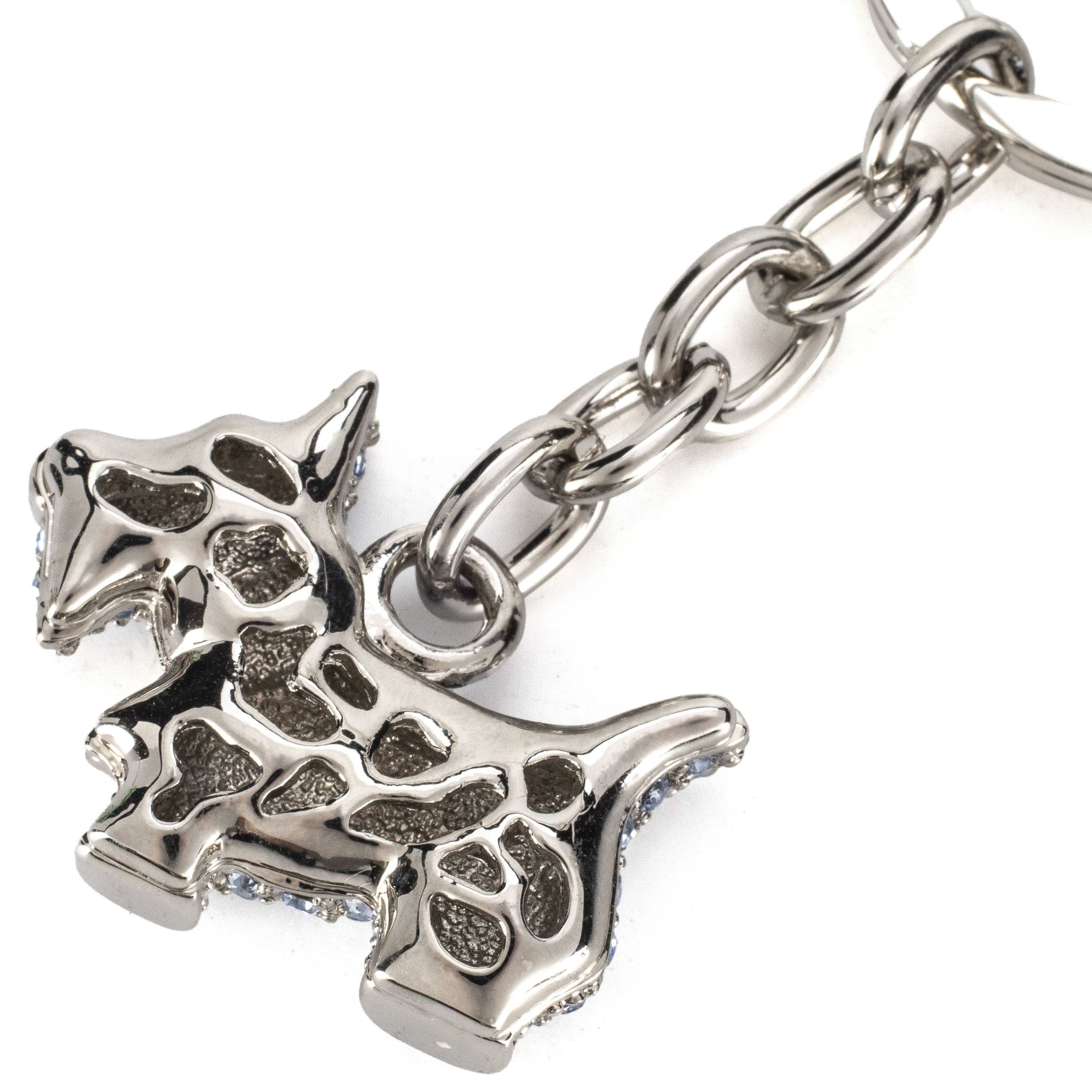 Kalifano Crystal Keychains Blue Scottish Terrier Keychain made with Swarovski Crystals SKC-021