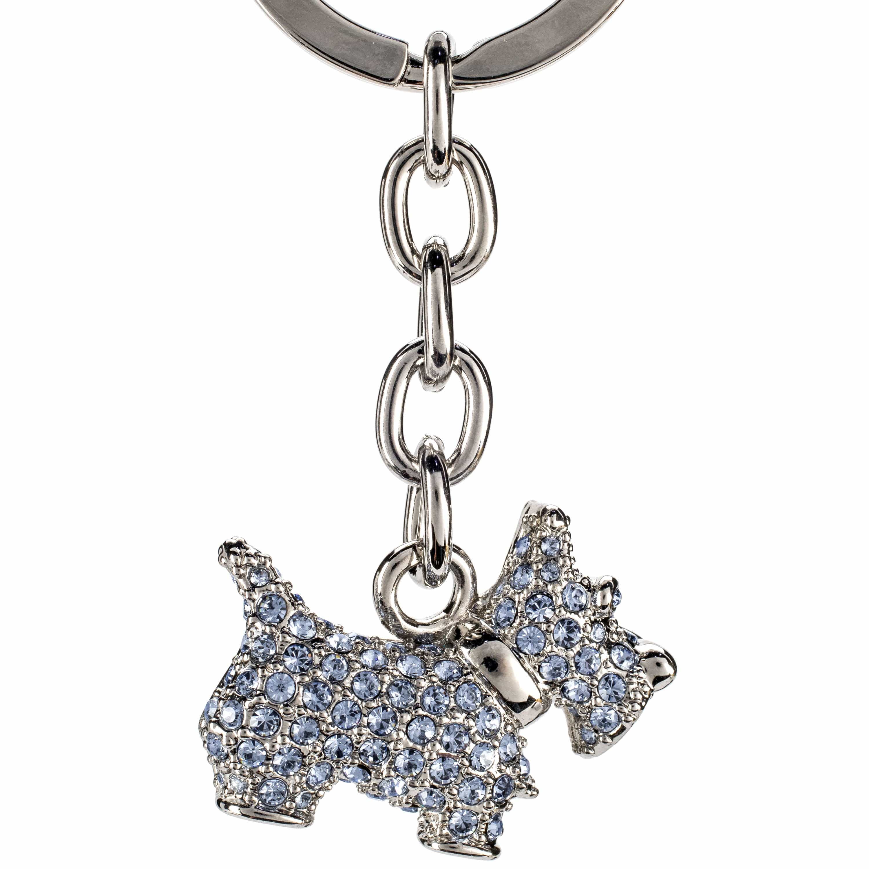 Kalifano Crystal Keychains Blue Scottish Terrier Keychain made with Swarovski Crystals SKC-021