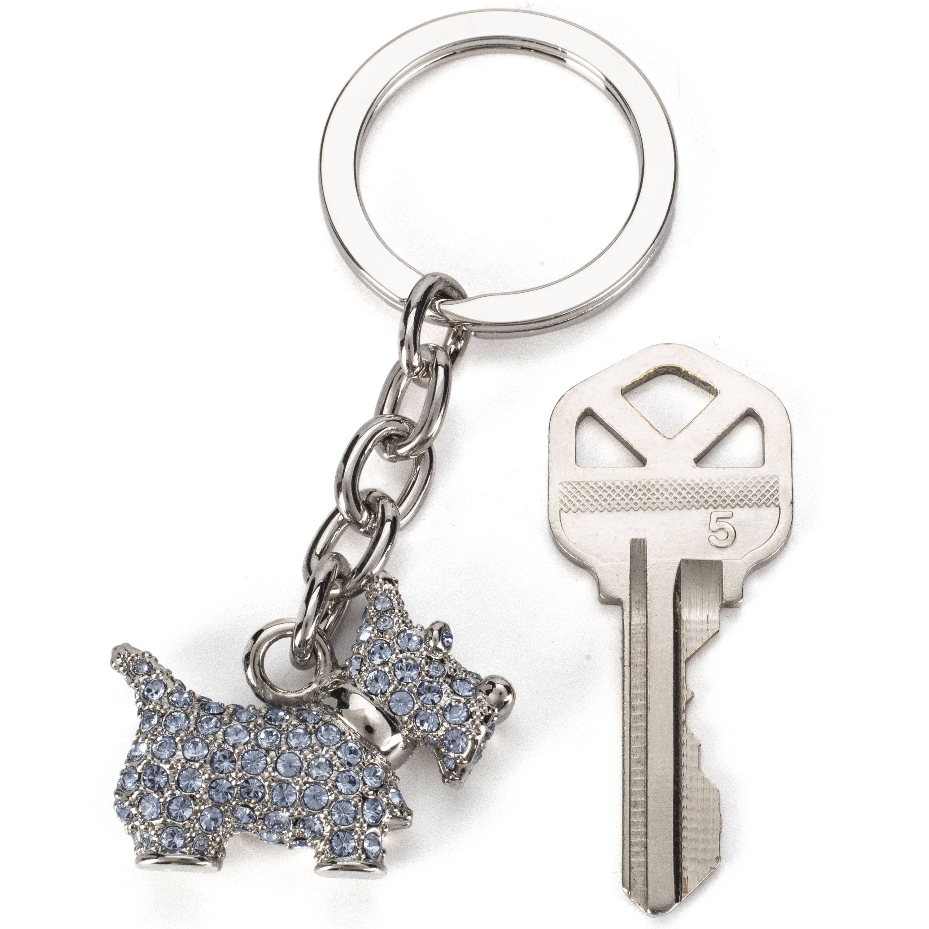 Kalifano Crystal Keychains Blue Scottish Terrier Keychain made with Swarovski Crystals SKC-021