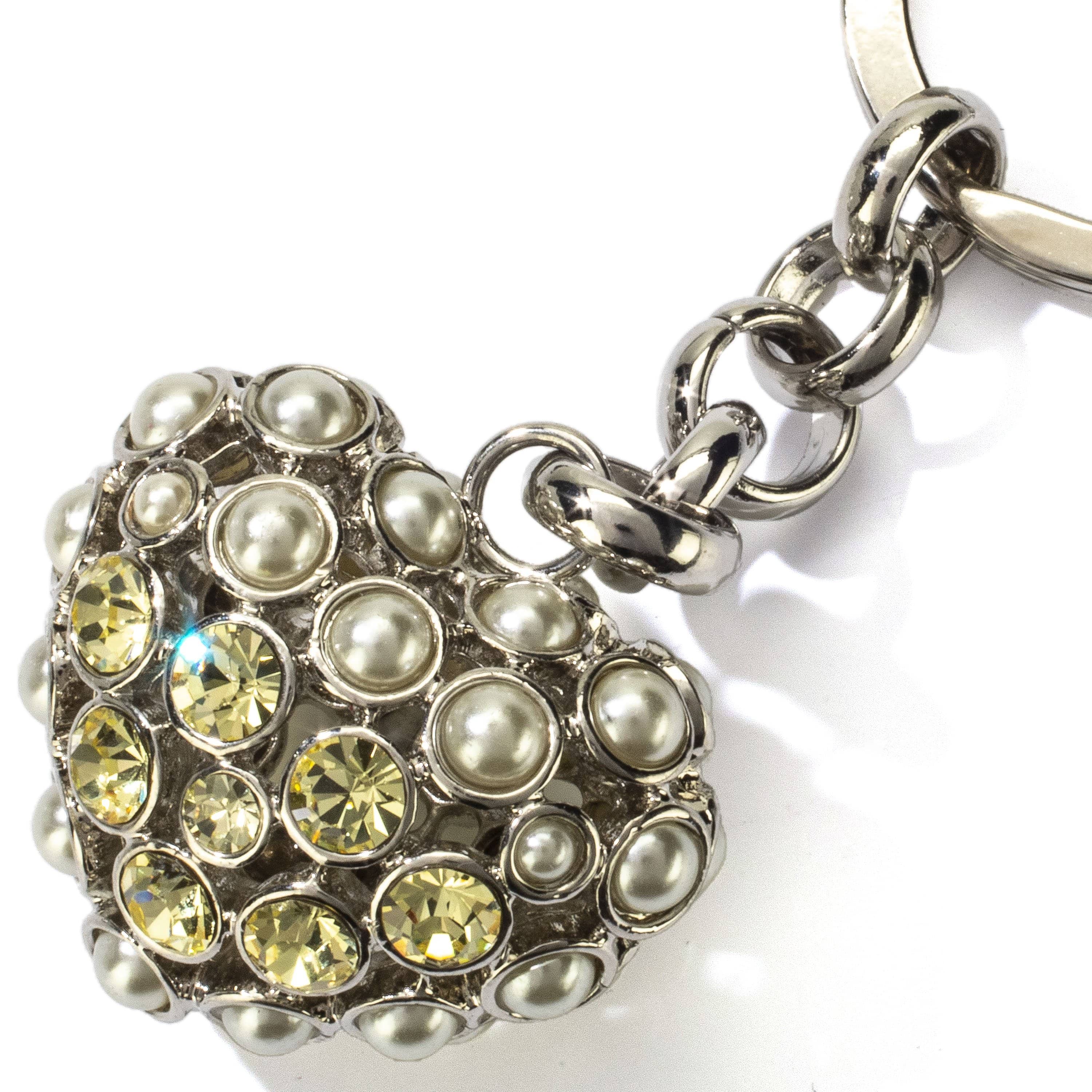 Kalifano Crystal Keychains Citrine Heart Keychain made with Swarovski Crystals SKC-025