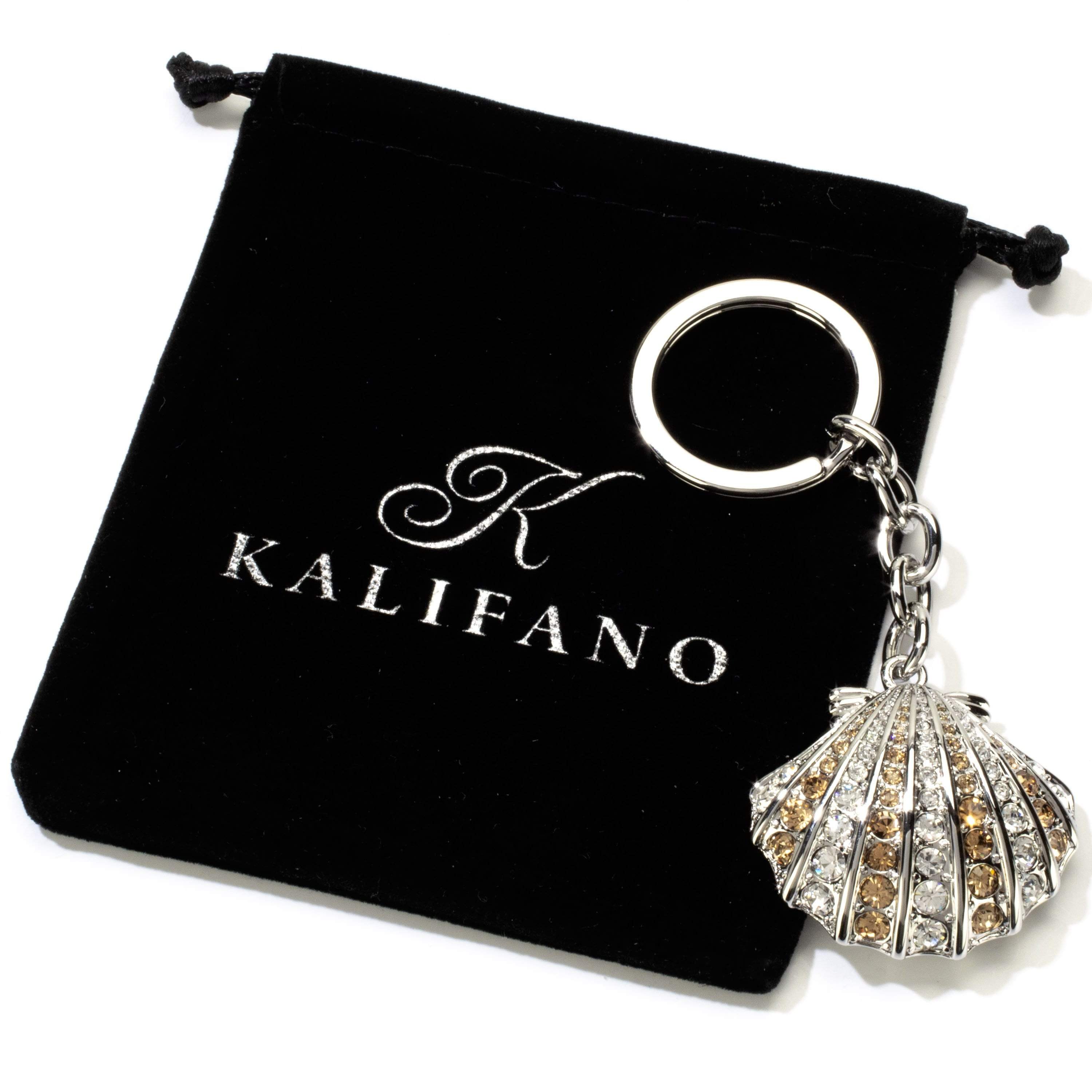 Kalifano Crystal Keychains Clamshell Keychain made with Swarovski Crystals SKC-093