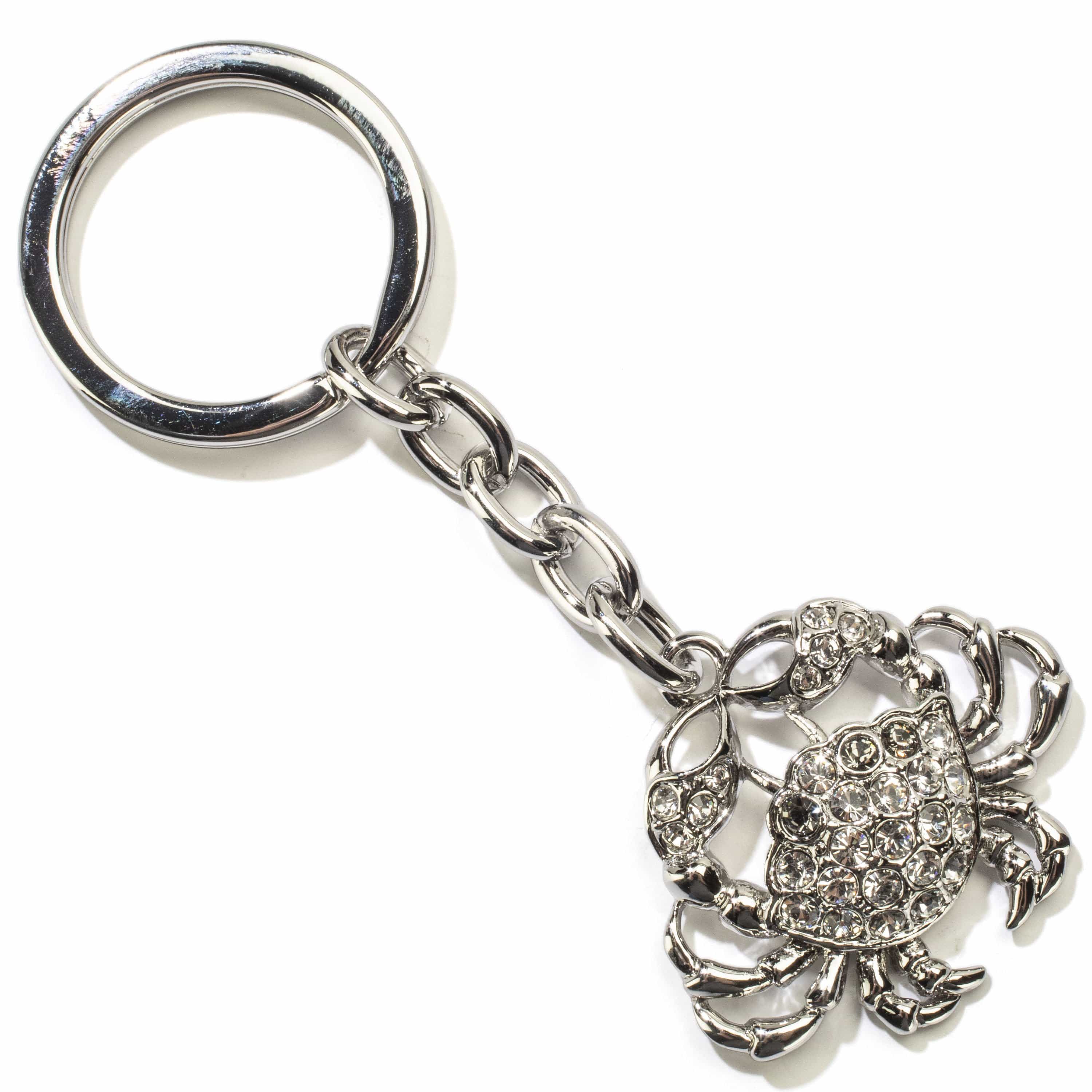 Kalifano Crystal Keychains Crab Keychain made with Swarovski Crystals SKC-124