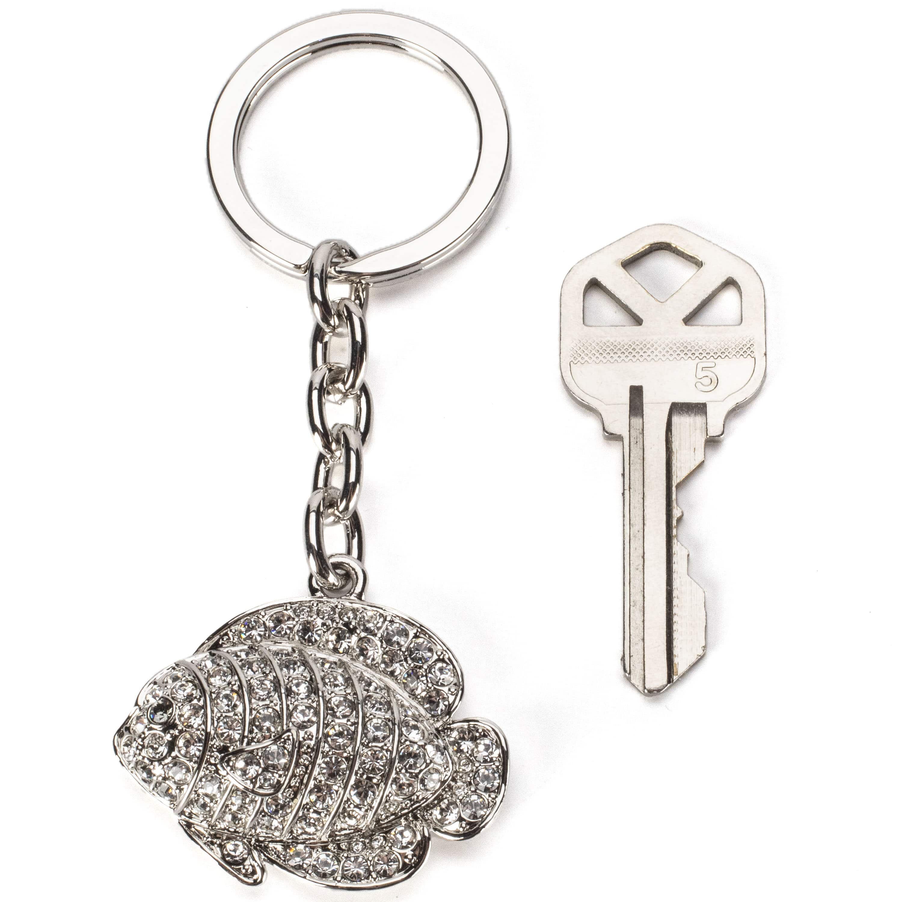 Kalifano Crystal Keychains Crystals Clownfish Keychain made with Swarovski Crystals SKC-179