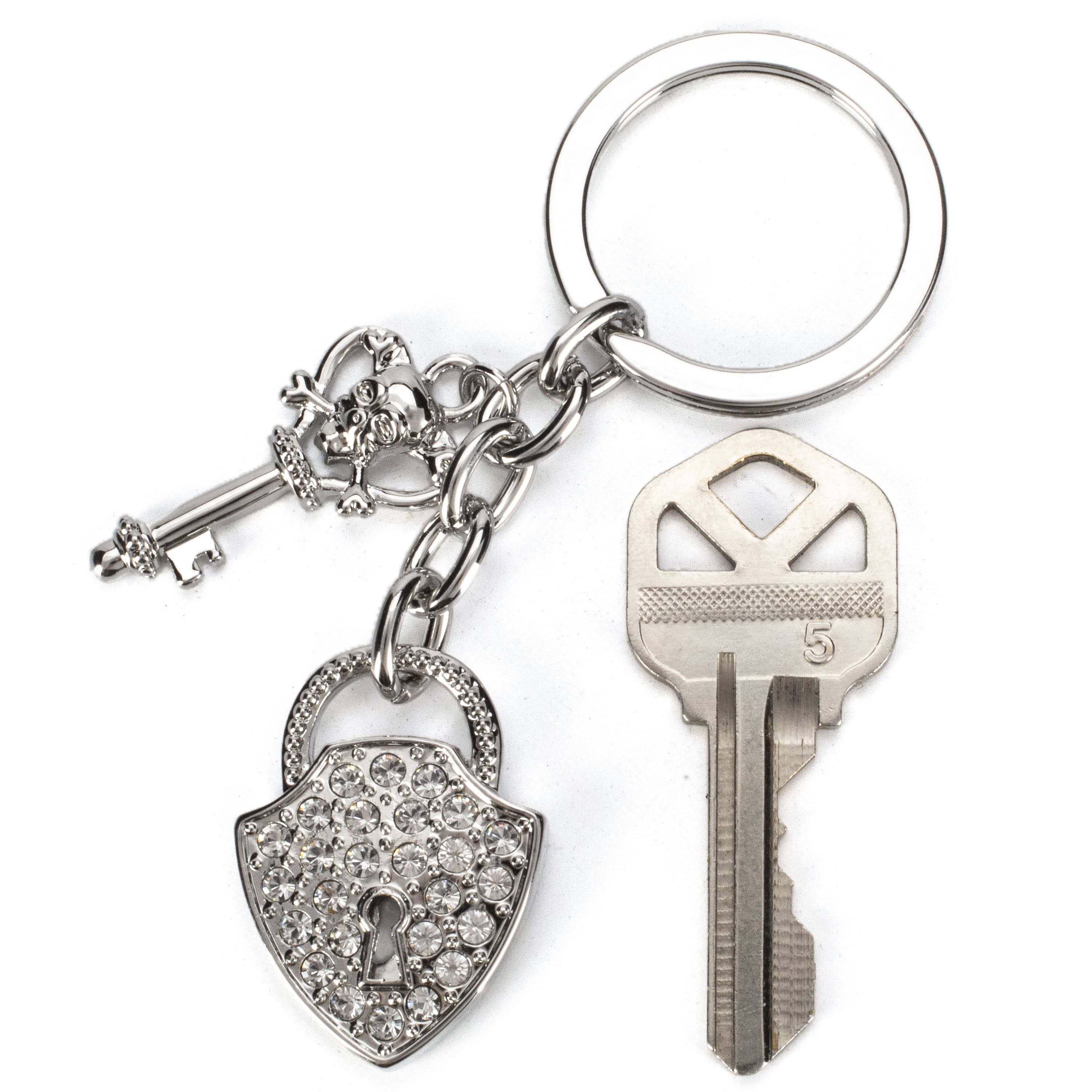 Kalifano Crystal Keychains Crystals Key & Lock Keychain made with Swarovski Crystals SKC-178