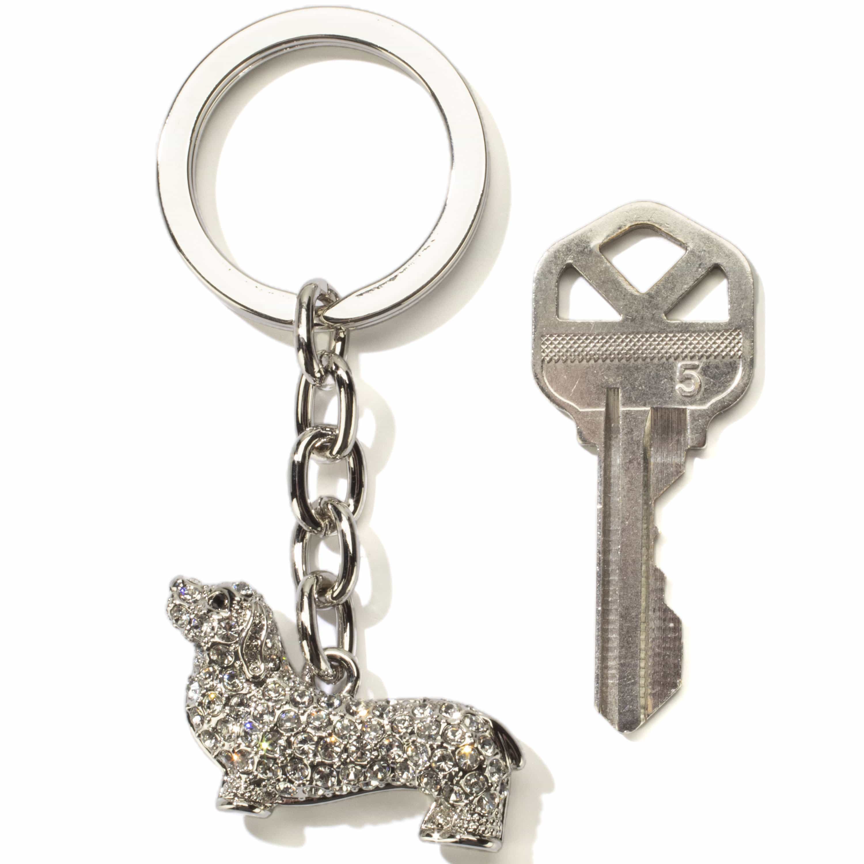 Kalifano Crystal Keychains Dachshund Keychain made with Swarovski Crystals SKC-071