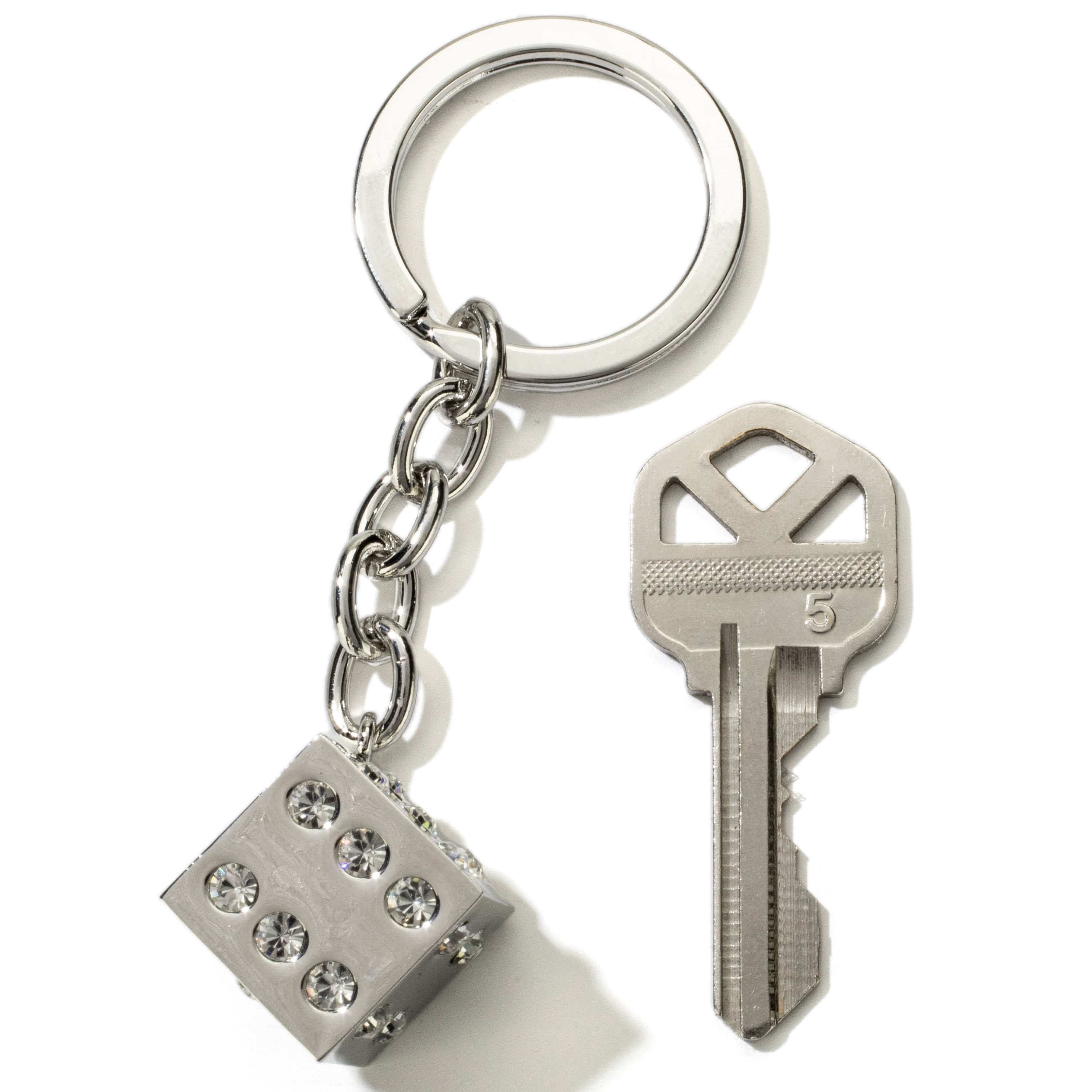 Kalifano Crystal Keychains Dice Keychain made with Swarovski Crystals SKC-062