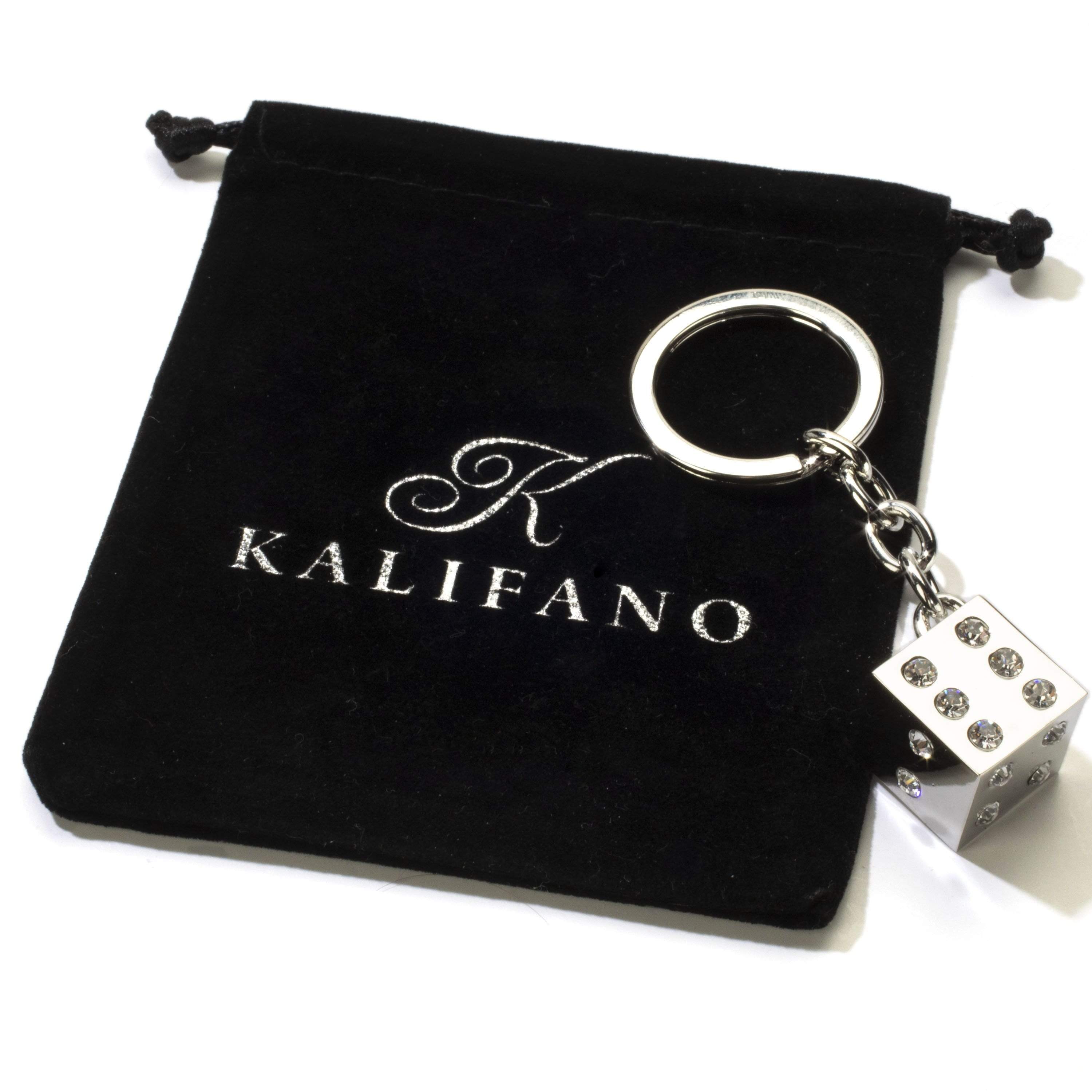 Kalifano Crystal Keychains Dice Keychain made with Swarovski Crystals SKC-062