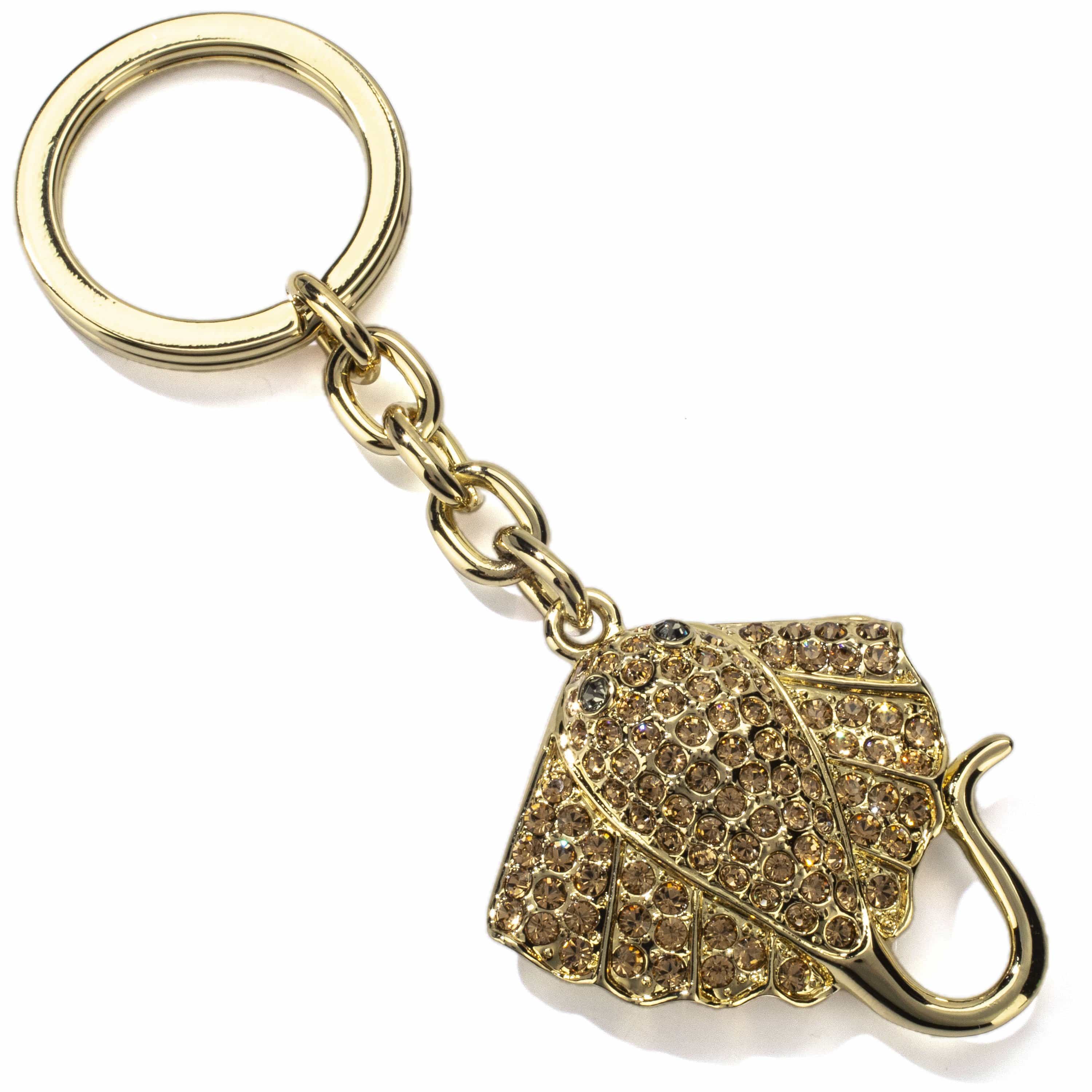 Kalifano Crystal Keychains Gold Sting Ray Keychain made with Swarovski Crystals SKC-122