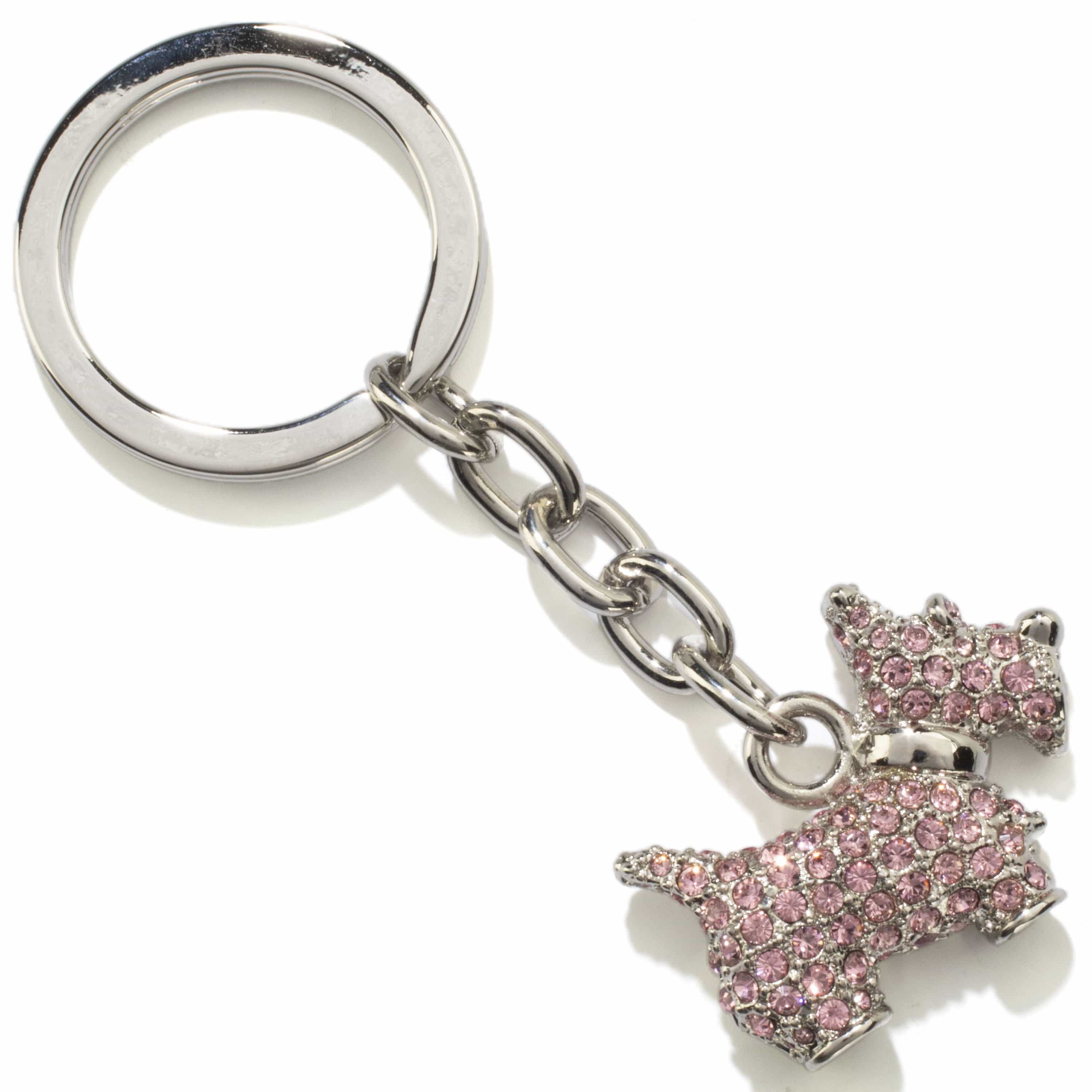 Kalifano Crystal Keychains Pink Scottish Terrier Keychain made with Swarovski Crystals SKC-058
