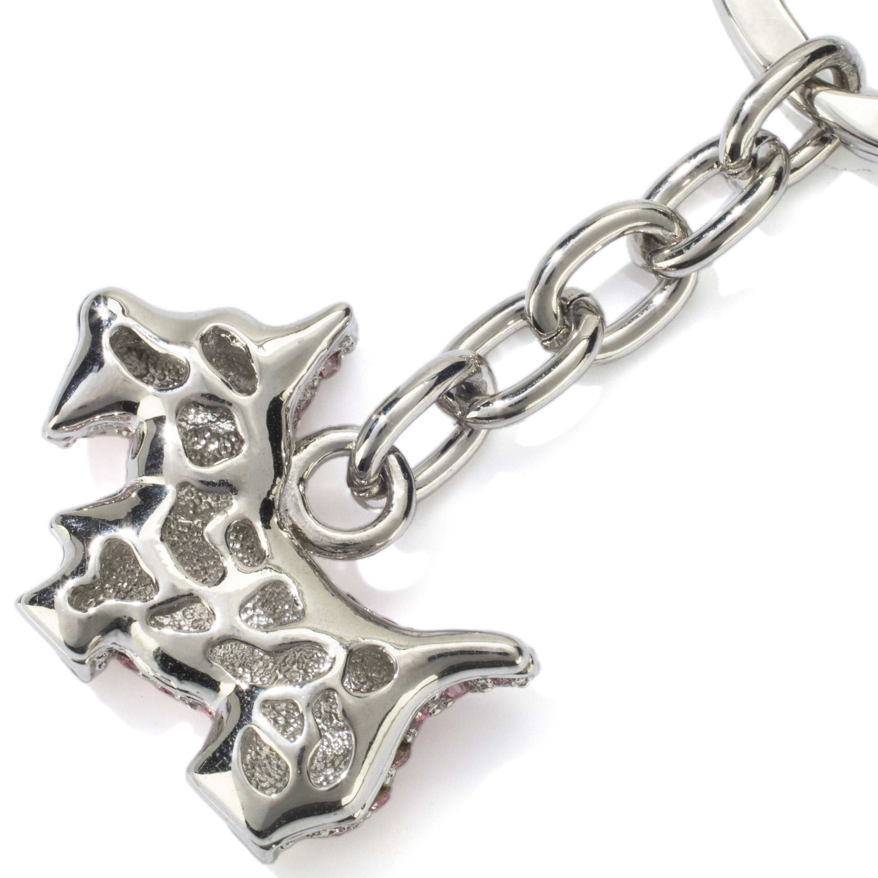 Kalifano Crystal Keychains Pink Scottish Terrier Keychain made with Swarovski Crystals SKC-058