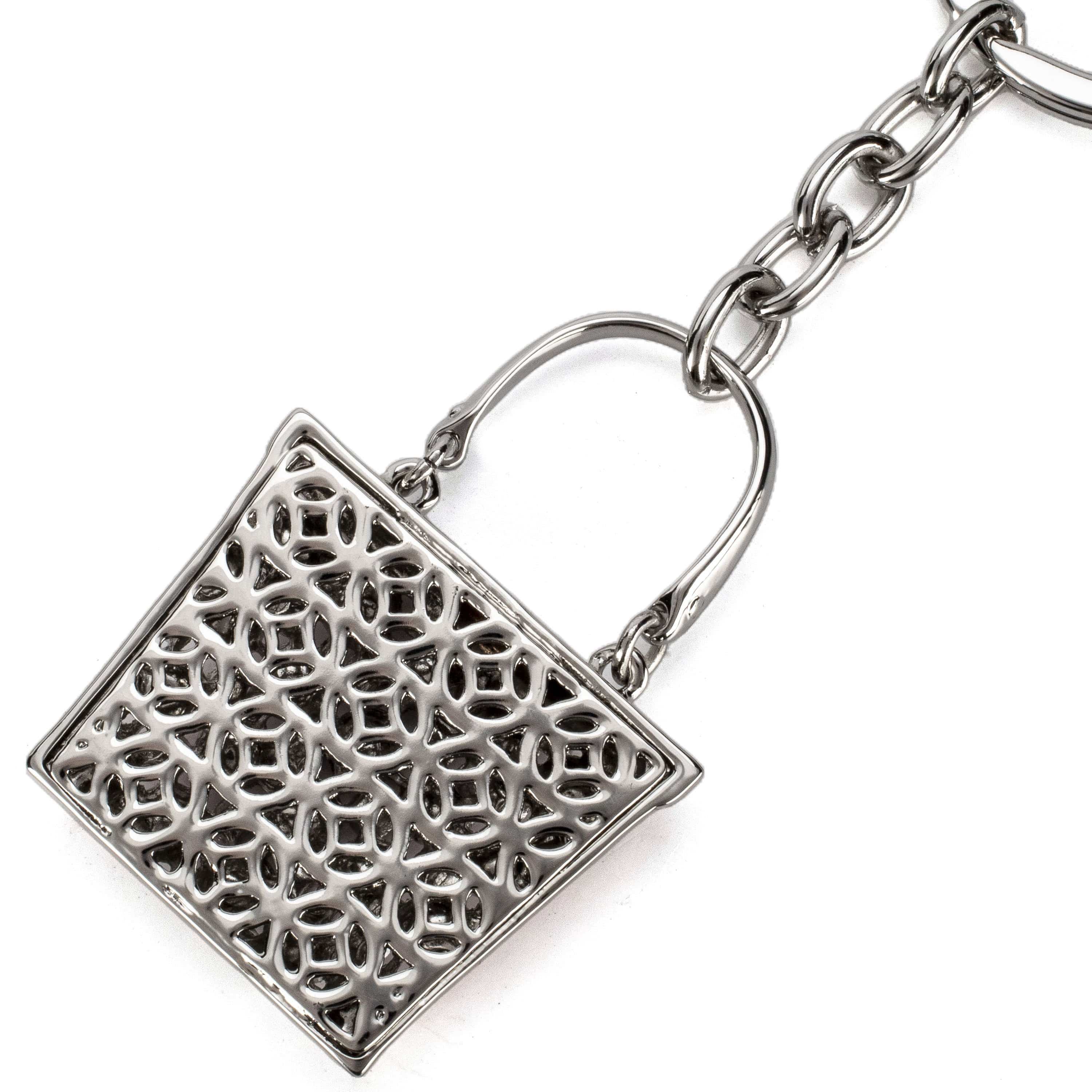 Kalifano Crystal Keychains Pink Stone Handbag Keychain made with Swarovski Crystals SKC-142