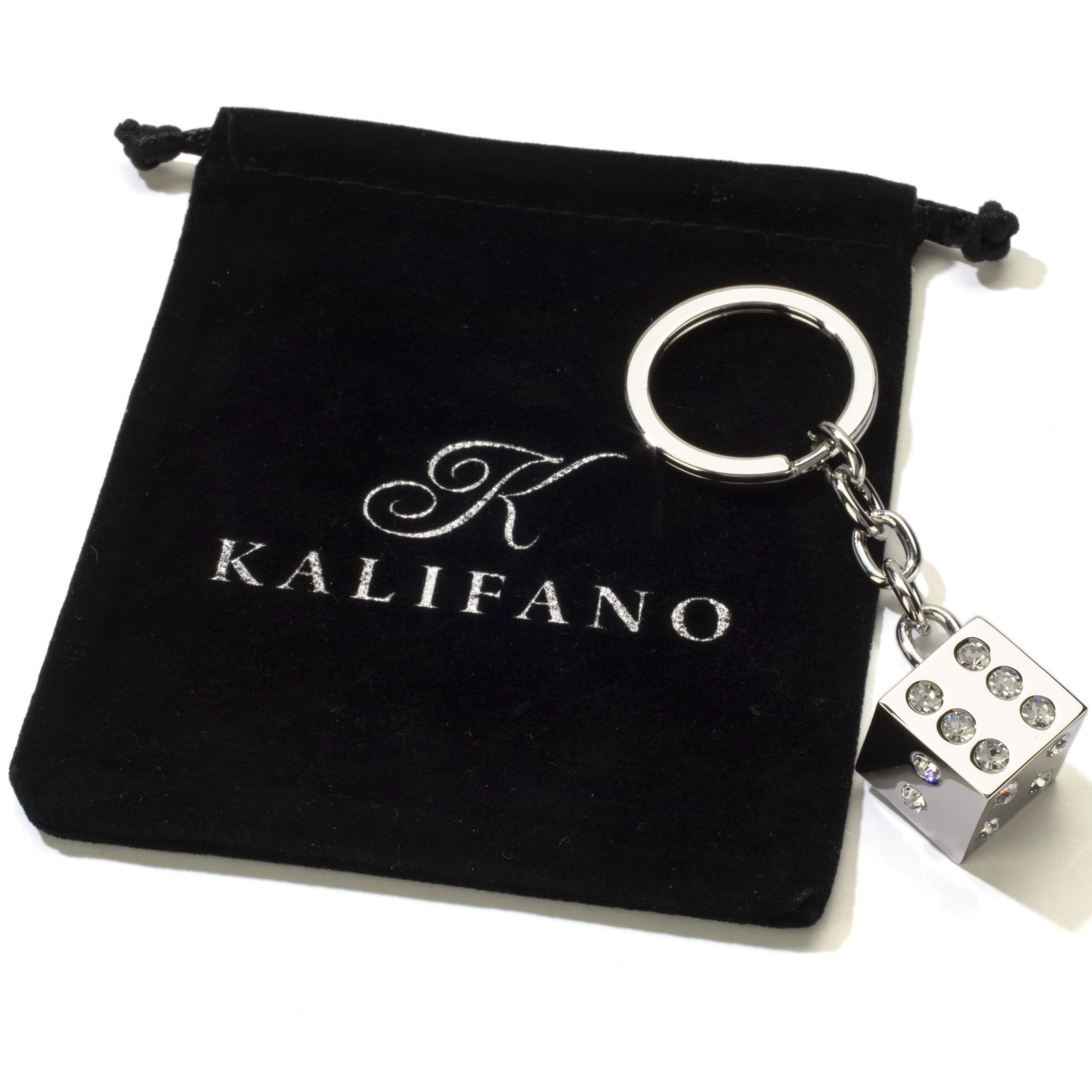 Kalifano Crystal Keychains Rose Slipper Keychain made with Swarovski Crystals SKC-077