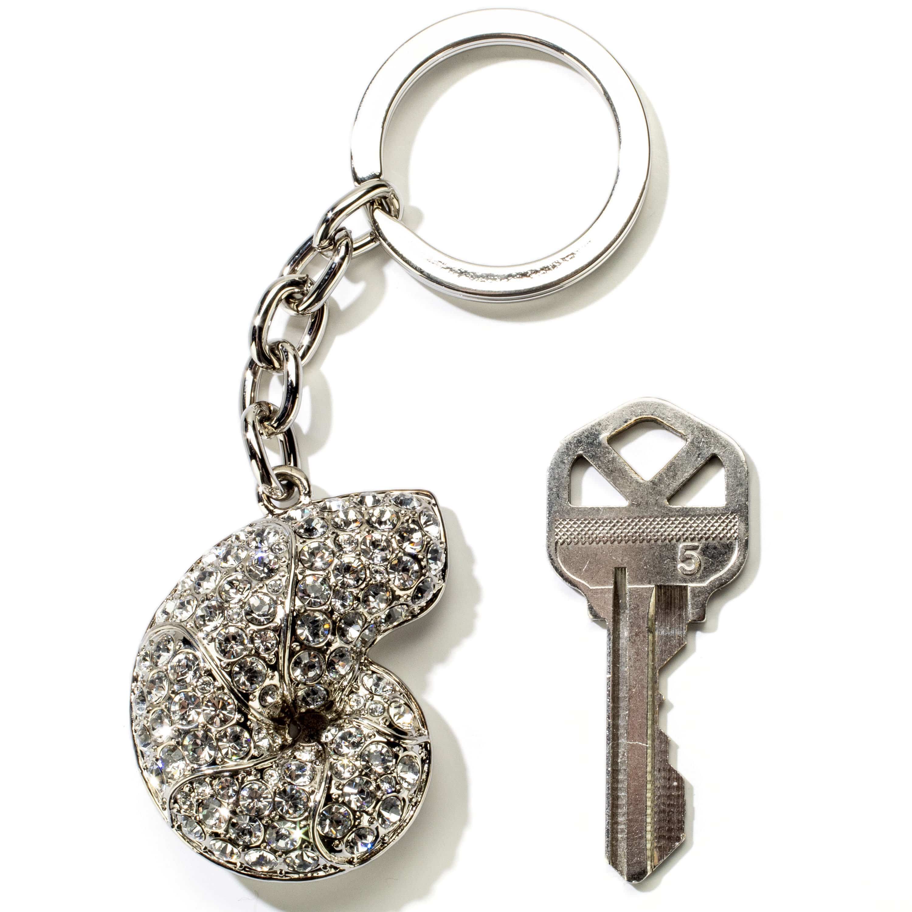 Kalifano Crystal Keychains Seashell Keychain made with Swarovski Crystals SKC-095