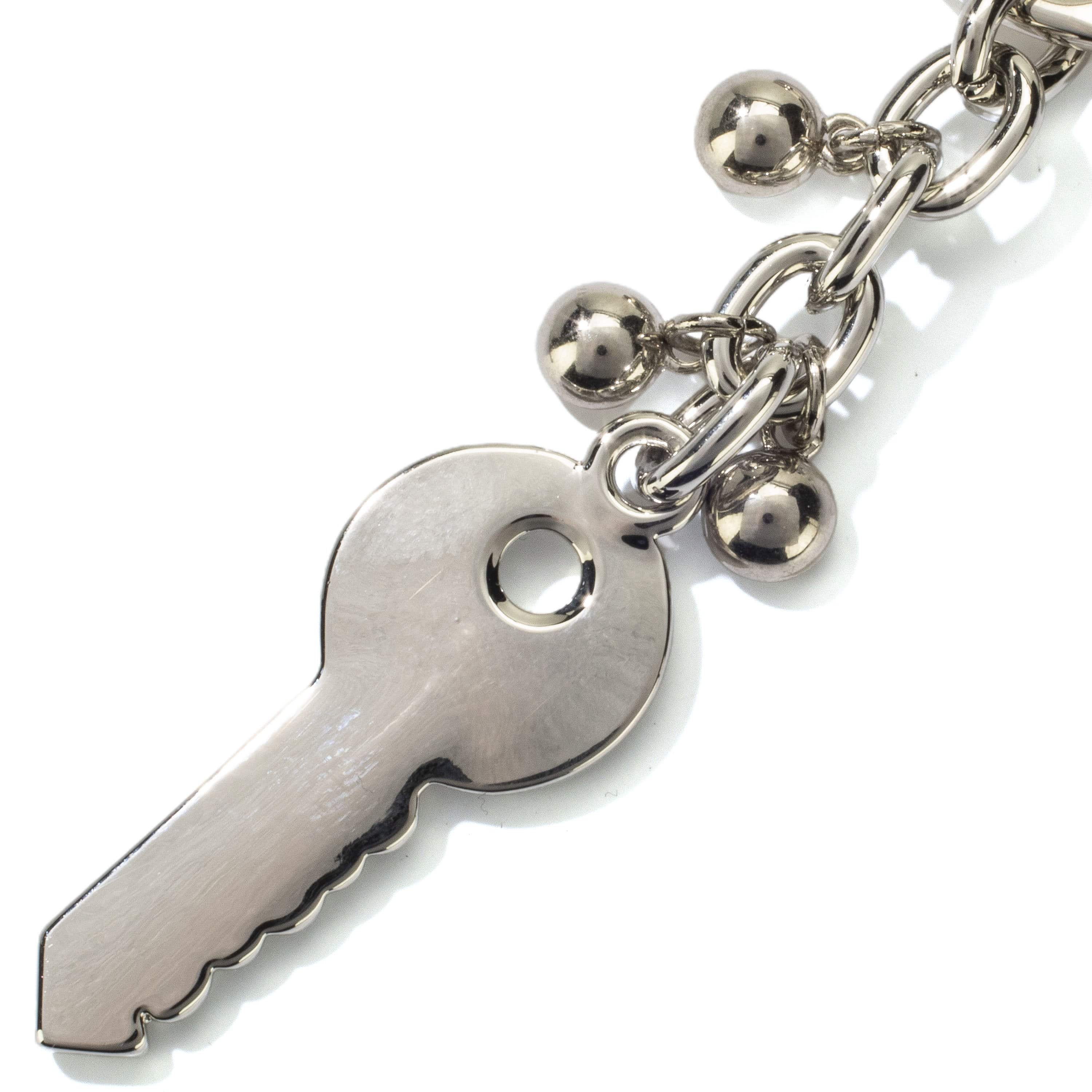 Kalifano Crystal Keychains Silver Key One Keychain made with Swarovski Crystals SKC-137
