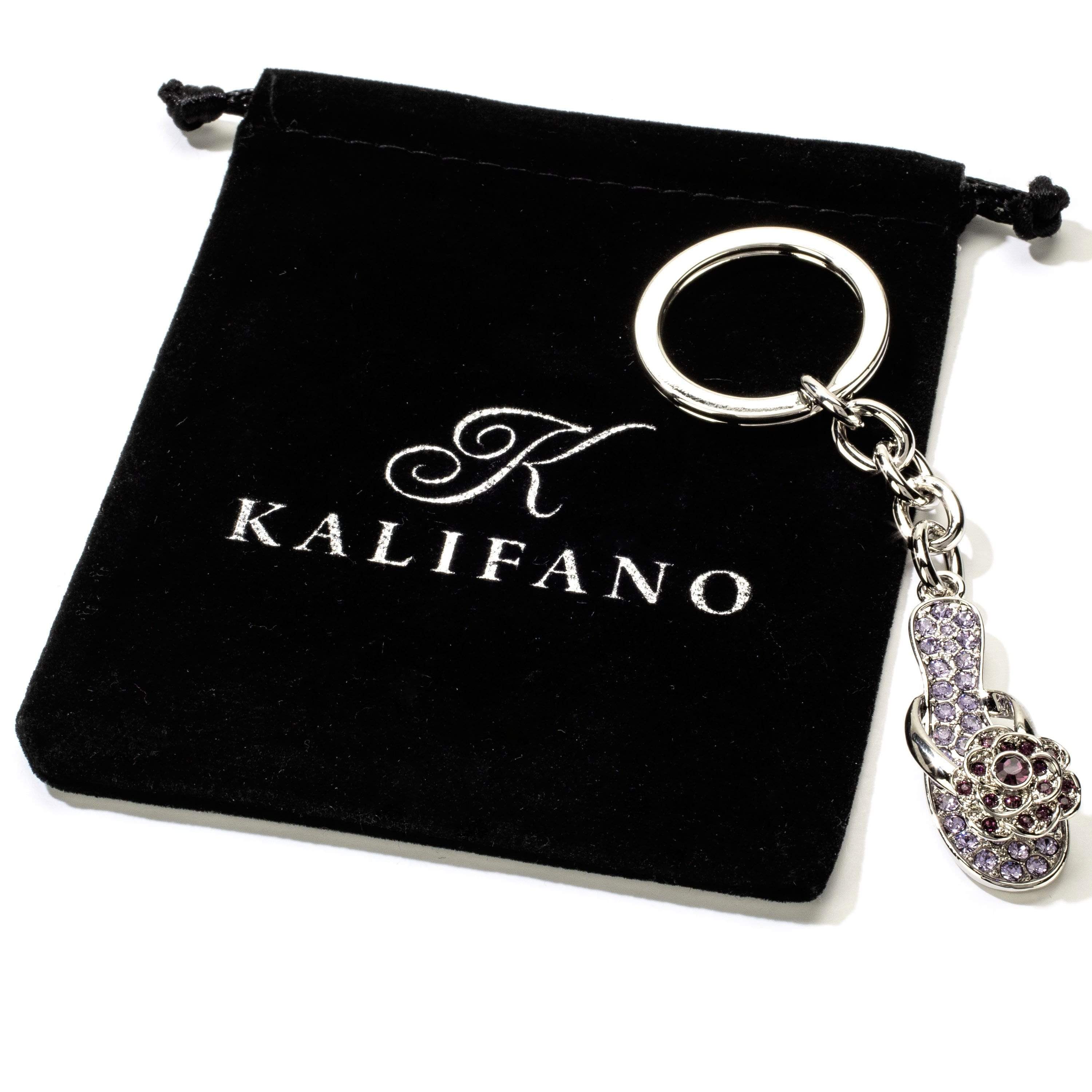 Kalifano Crystal Keychains Violet Slipper Keychain made with Swarovski Crystals SKC-096