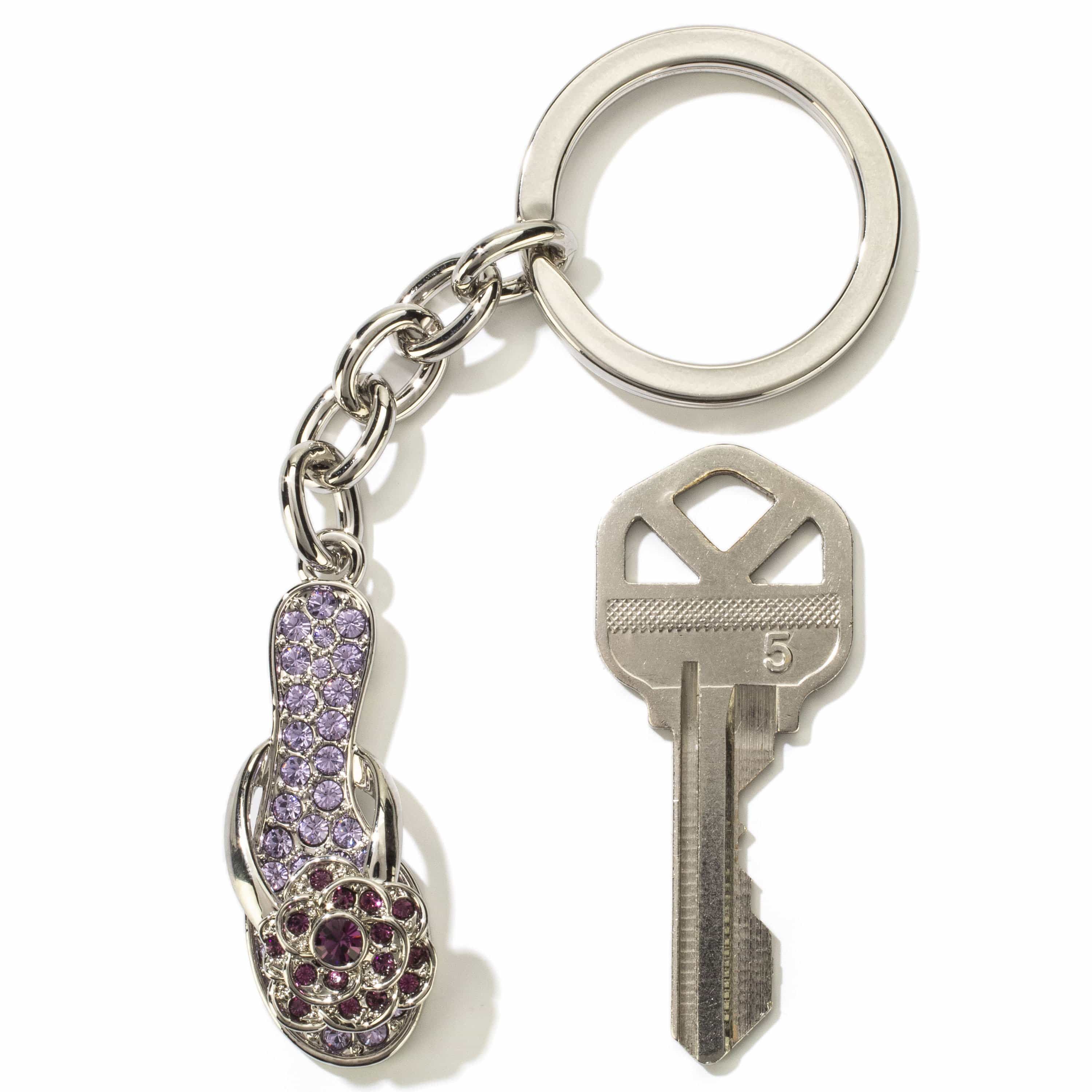 Kalifano Crystal Keychains Violet Slipper Keychain made with Swarovski Crystals SKC-096