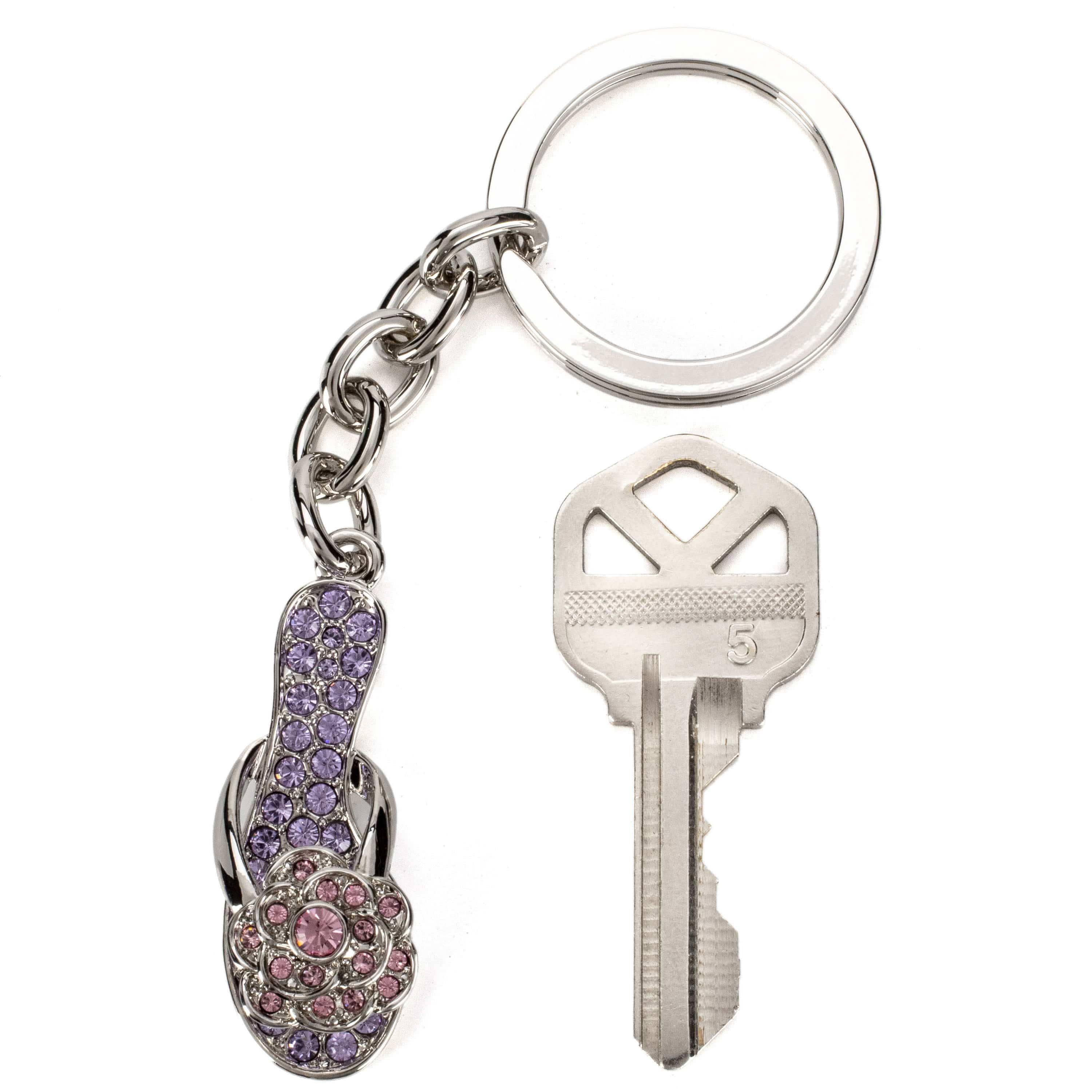 Kalifano Crystal Keychains Violet Slipper Keychain Made with Swarovski Crystals SKC-120