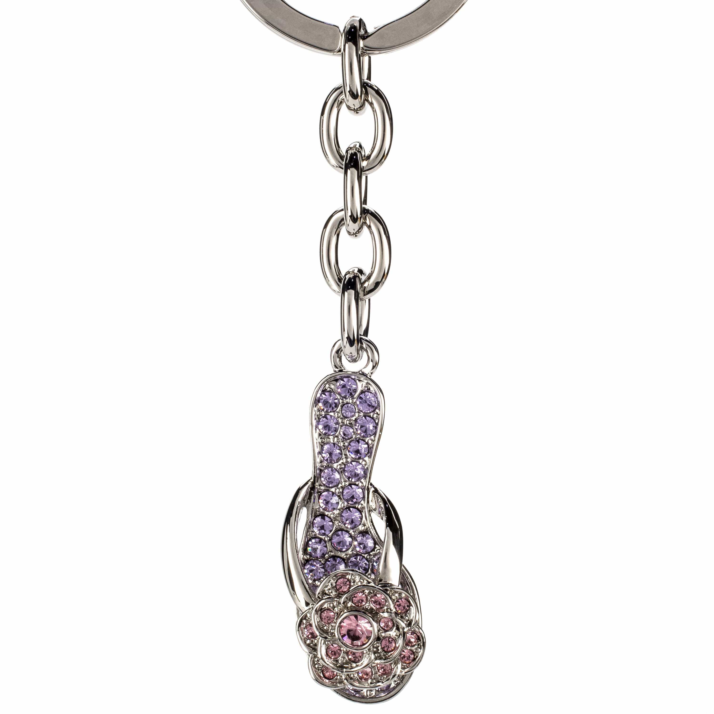 Kalifano Crystal Keychains Violet Slipper Keychain Made with Swarovski Crystals SKC-120