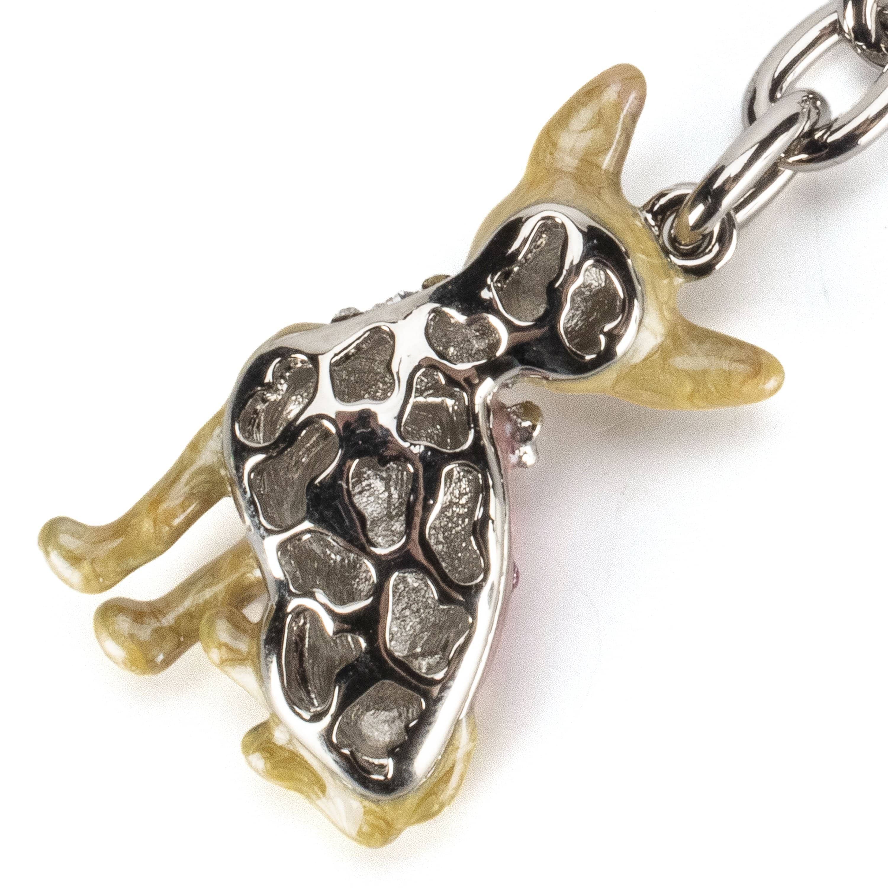 Kalifano Crystal Keychains White Chihuahua Keychain made with Swarovski Crystals SKC-061