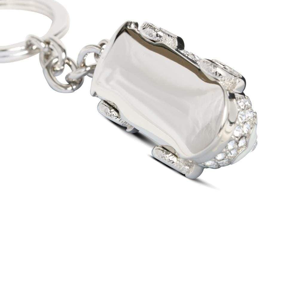 Kalifano Crystal Keychains White Flower Car Keychain made with Swarovski Crystals SKC-041