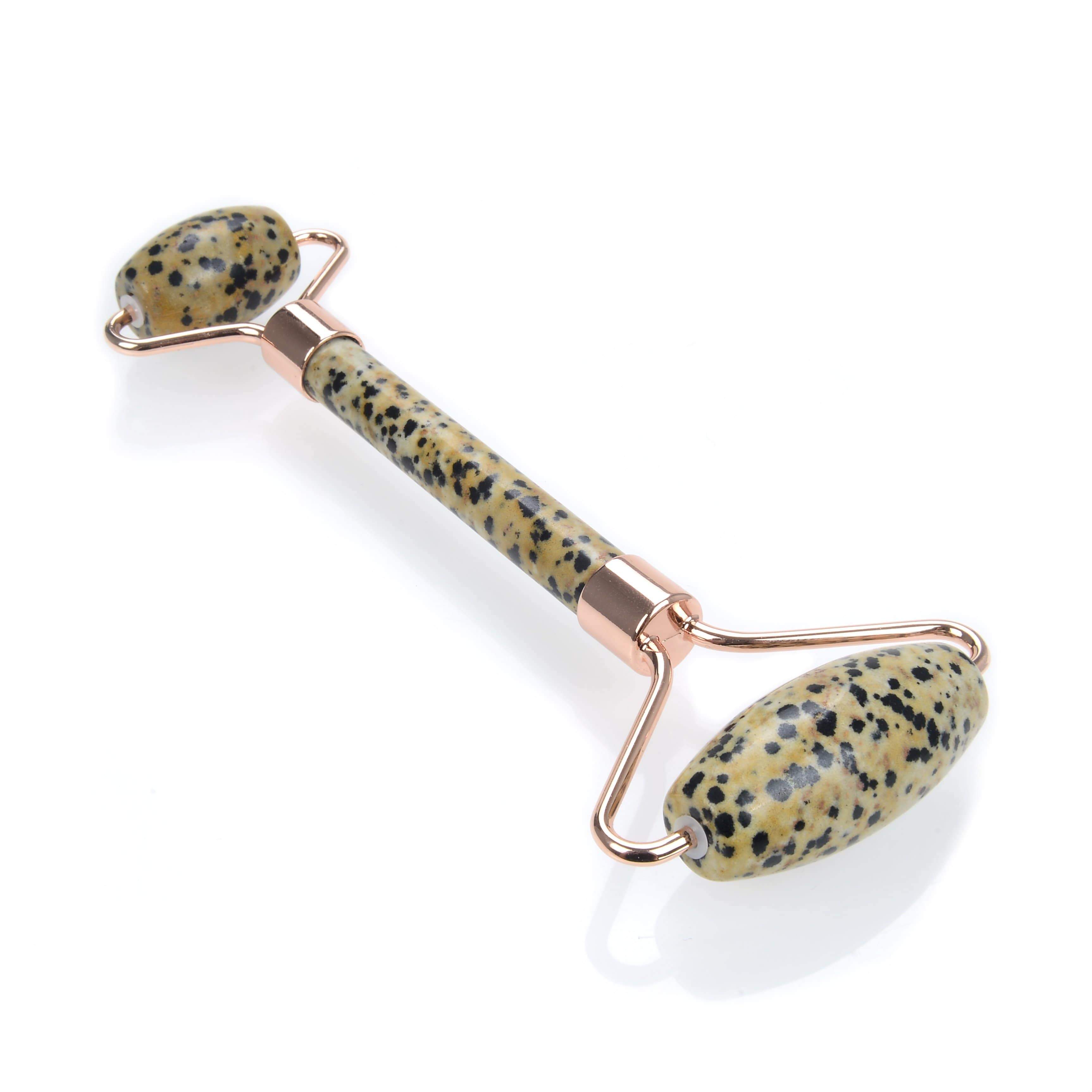 Kalifano Face Rollers Dalmation Jasper Gemstone Face Roller GFR80-DJ