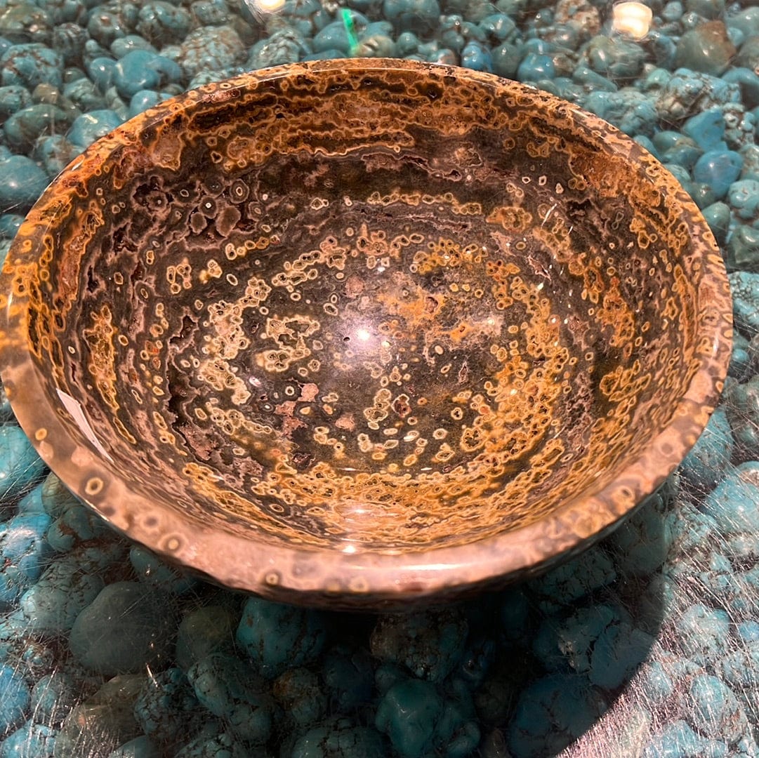 Kalifano Fossils & Minerals Sea Jasper Gemstone Bowl - Madagascar 8.5”x3.5” BOWL1950