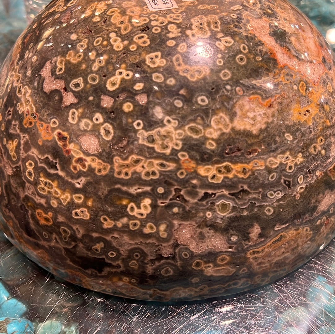 Kalifano Fossils & Minerals Sea Jasper Gemstone Bowl - Madagascar 8.5”x3.5” BOWL1950