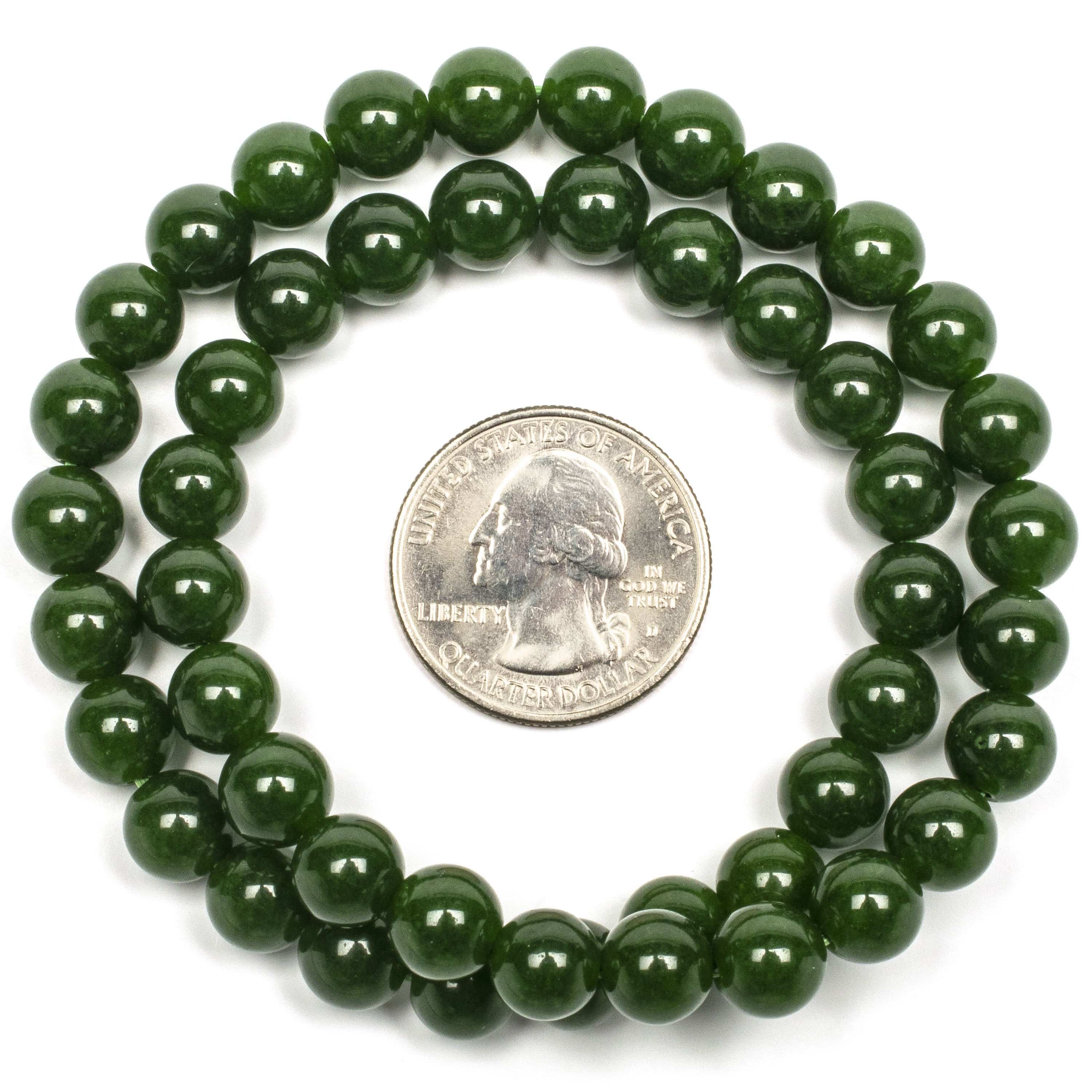 Kalifano Gemstone Bracelets Aventurine 8mm Beads Double Wrap Elastic Gemstone Bracelet WHITE-BGI2-030