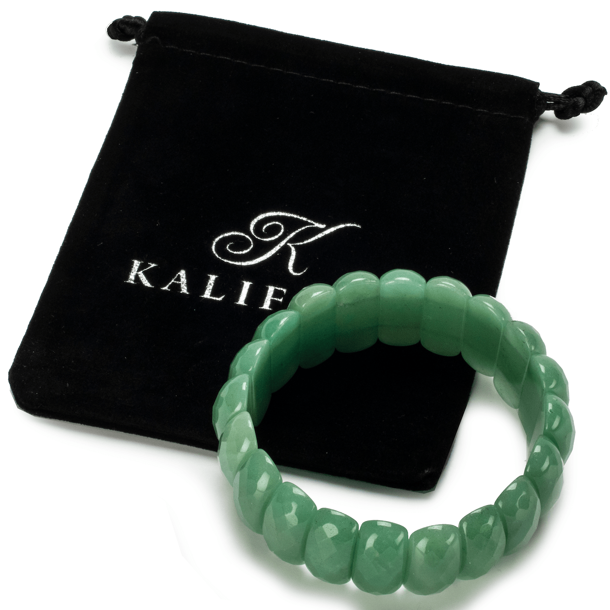 Kalifano Gemstone Bracelets Aventurine Faceted Elastic Gemstone Bracelet RED-BGP-004