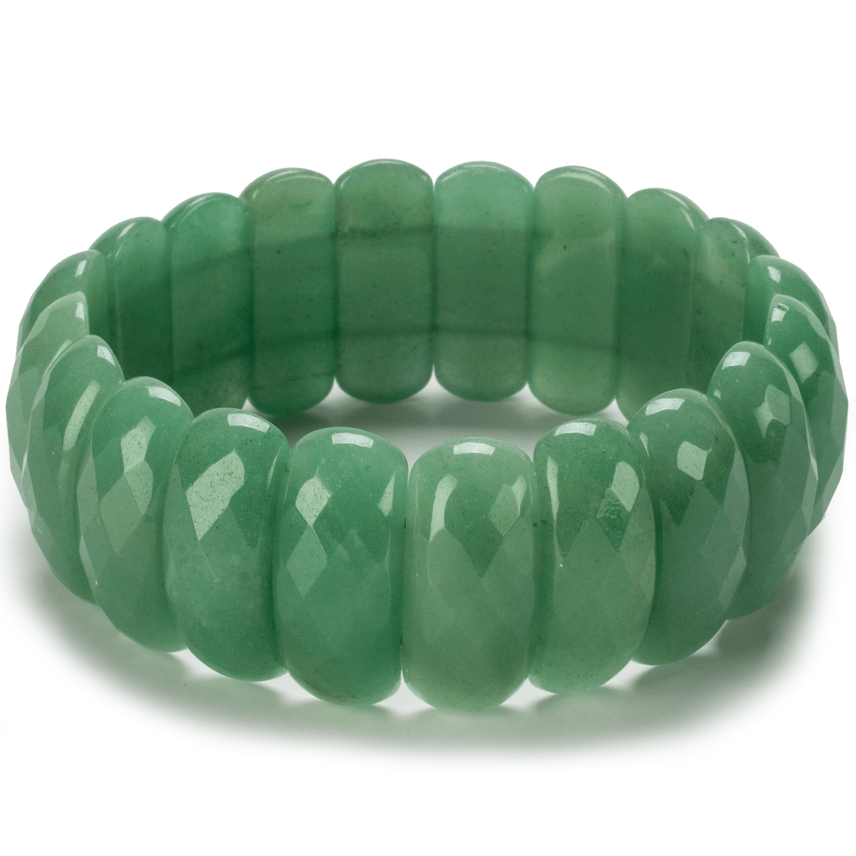 Kalifano Gemstone Bracelets Aventurine Faceted Elastic Gemstone Bracelet RED-BGP-004