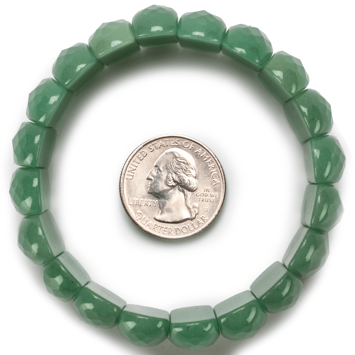Kalifano Gemstone Bracelets Aventurine Faceted Elastic Gemstone Bracelet RED-BGP-004