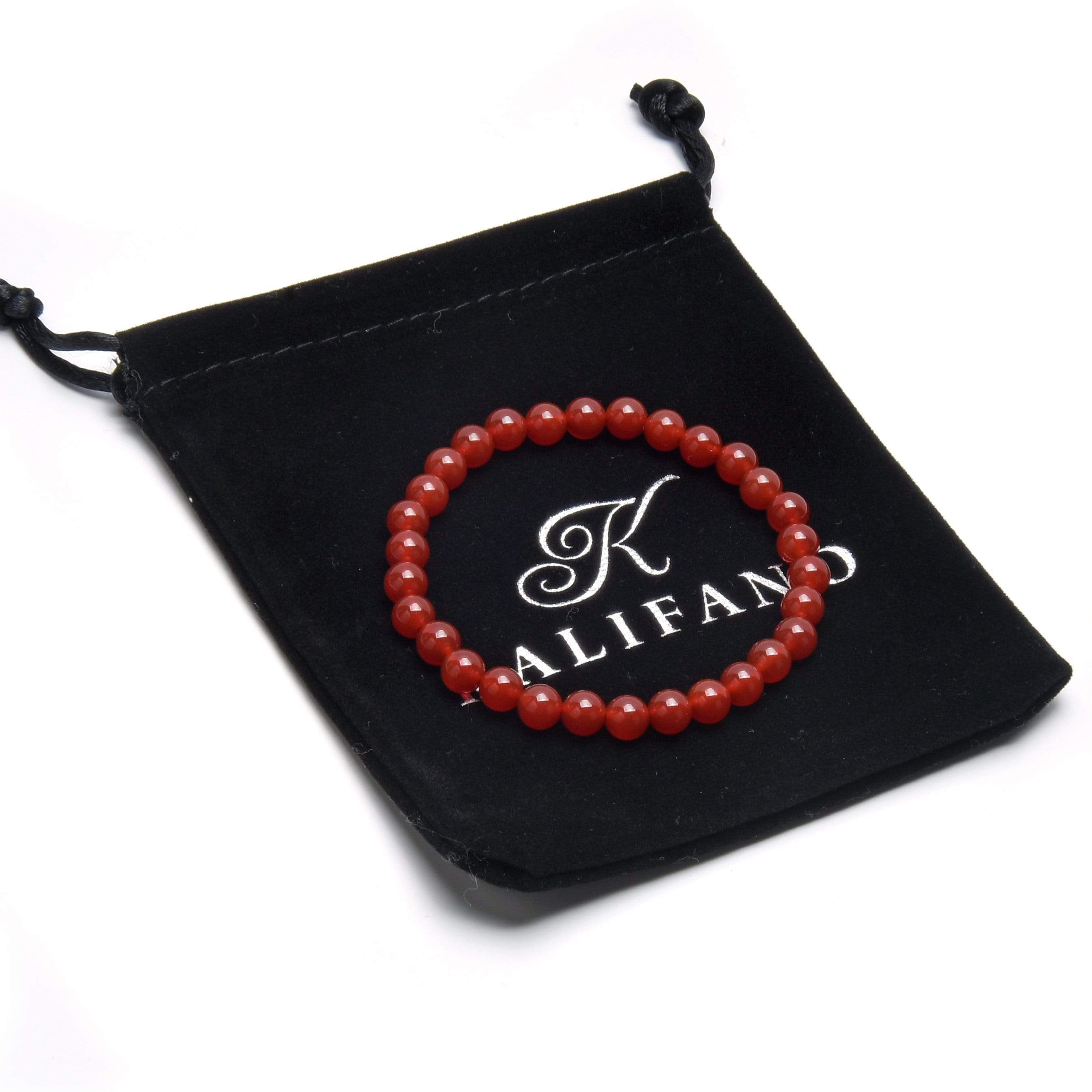 Kalifano Gemstone Bracelets Natural Carnelian small beaded Gemstone Bracelet B6-CR
