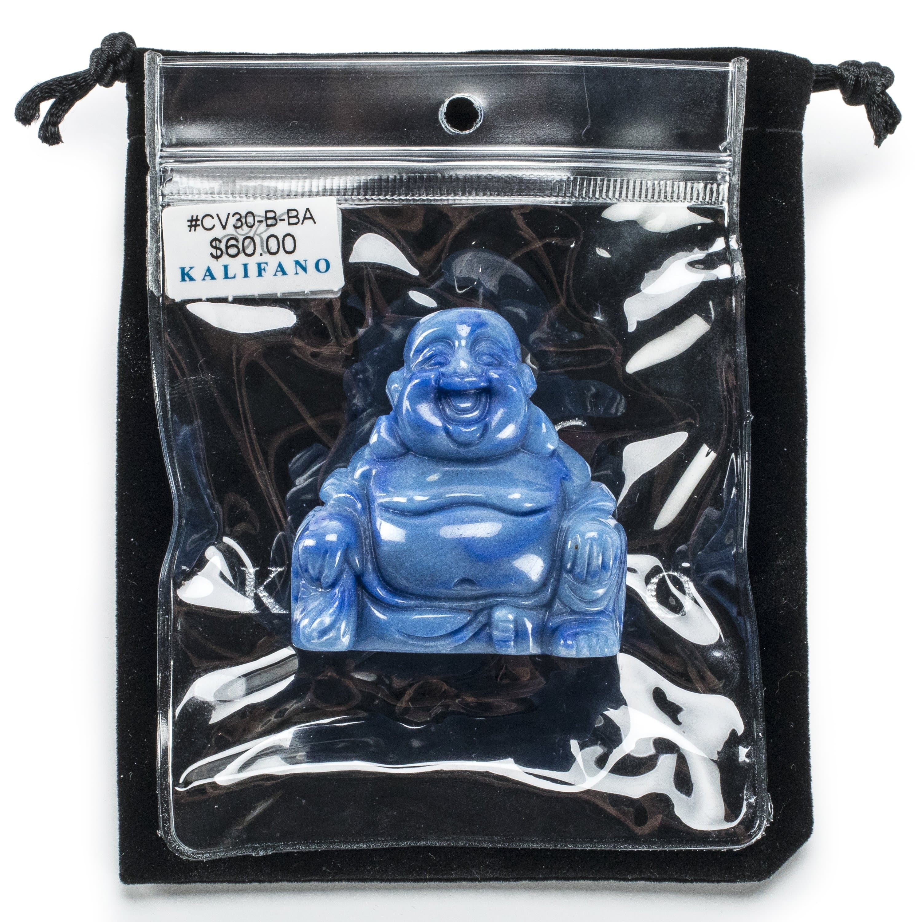Kalifano Gemstone Carvings Blue Aventurine Budha 2" Gemstone Carving CV30-B-BA