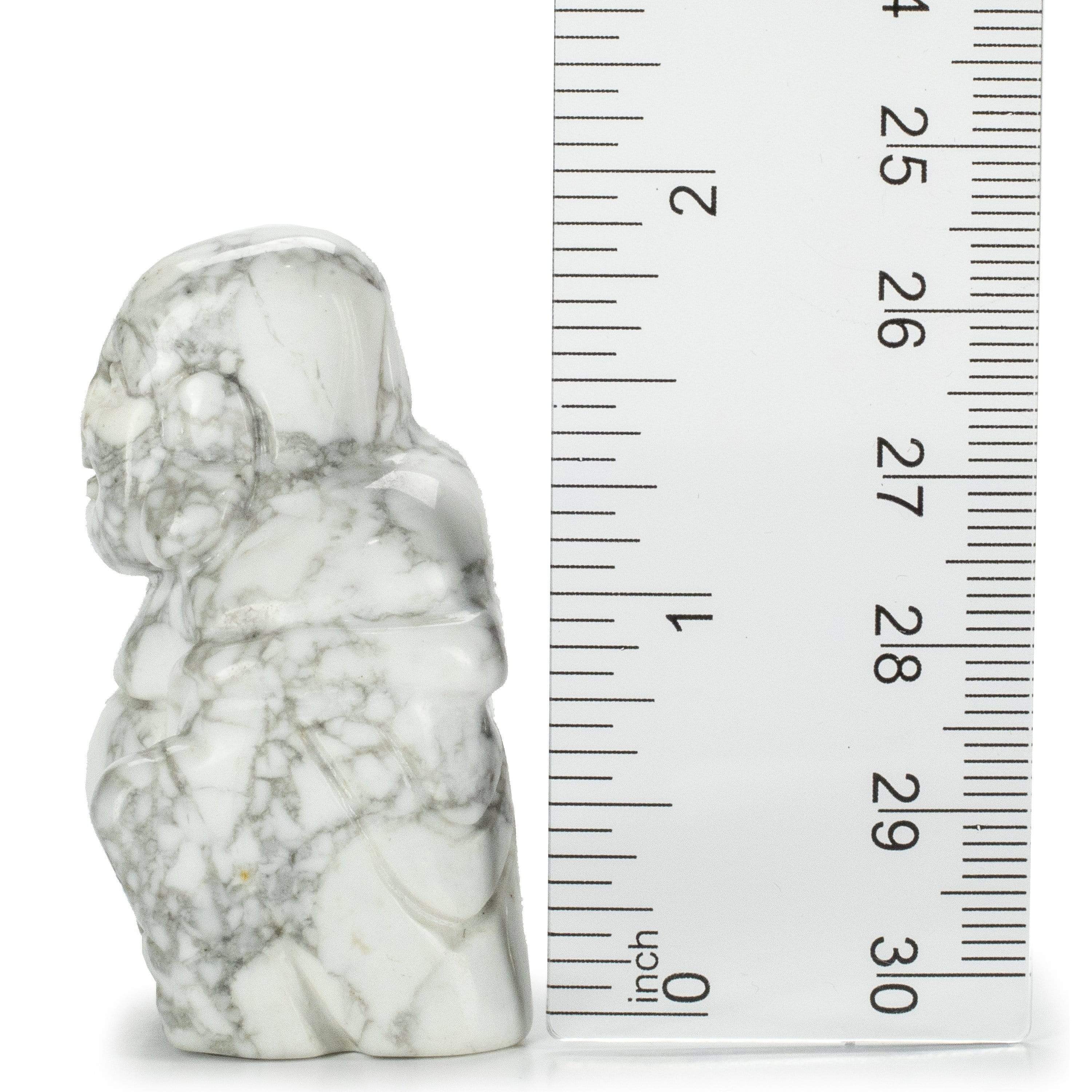 Kalifano Gemstone Carvings Howlite Budha 2" Gemstone Carving CV30-B-HT