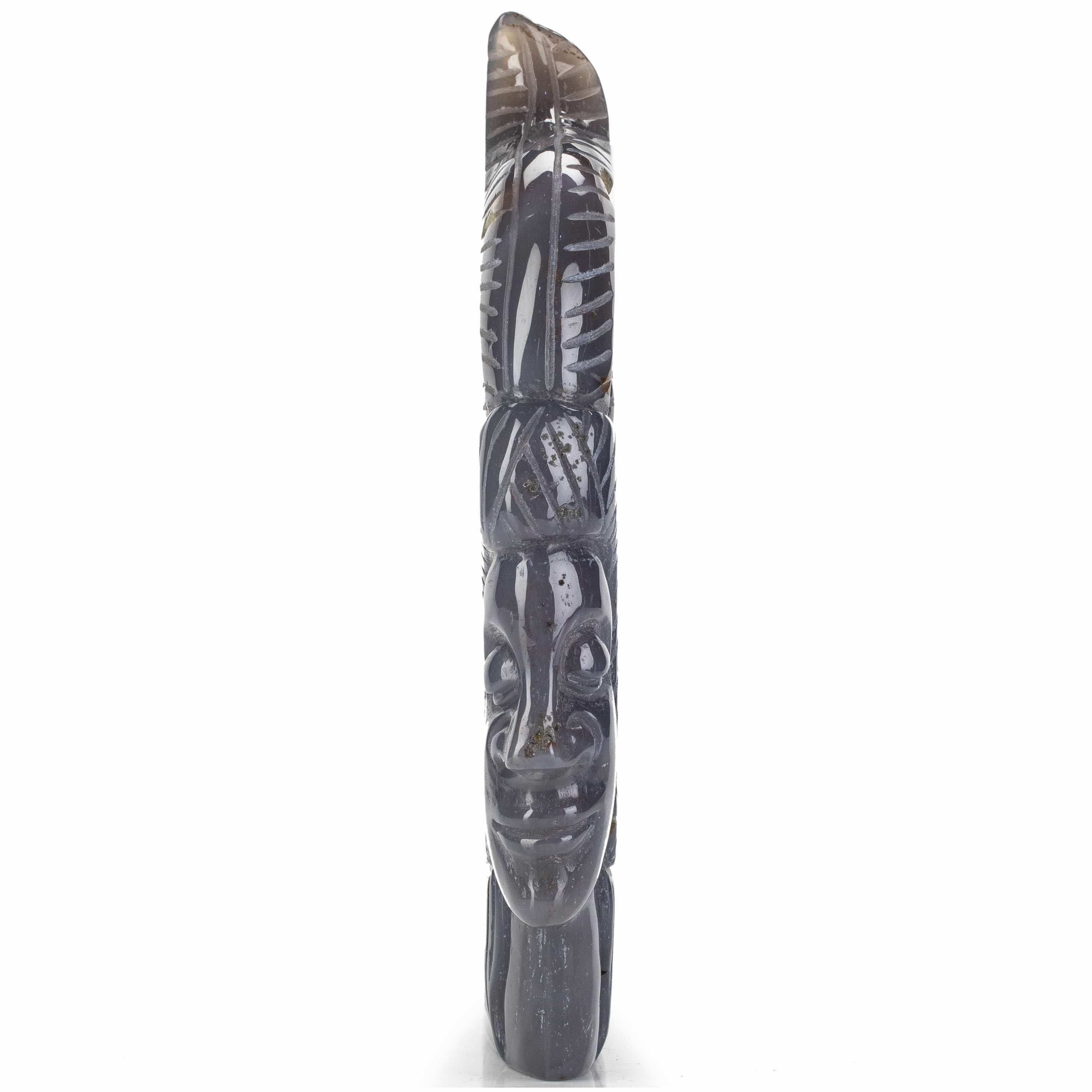 Kalifano Gemstone Carvings Natural Brazilian Blue Lace Agate Chief Carving - 6.5 in CV298.001